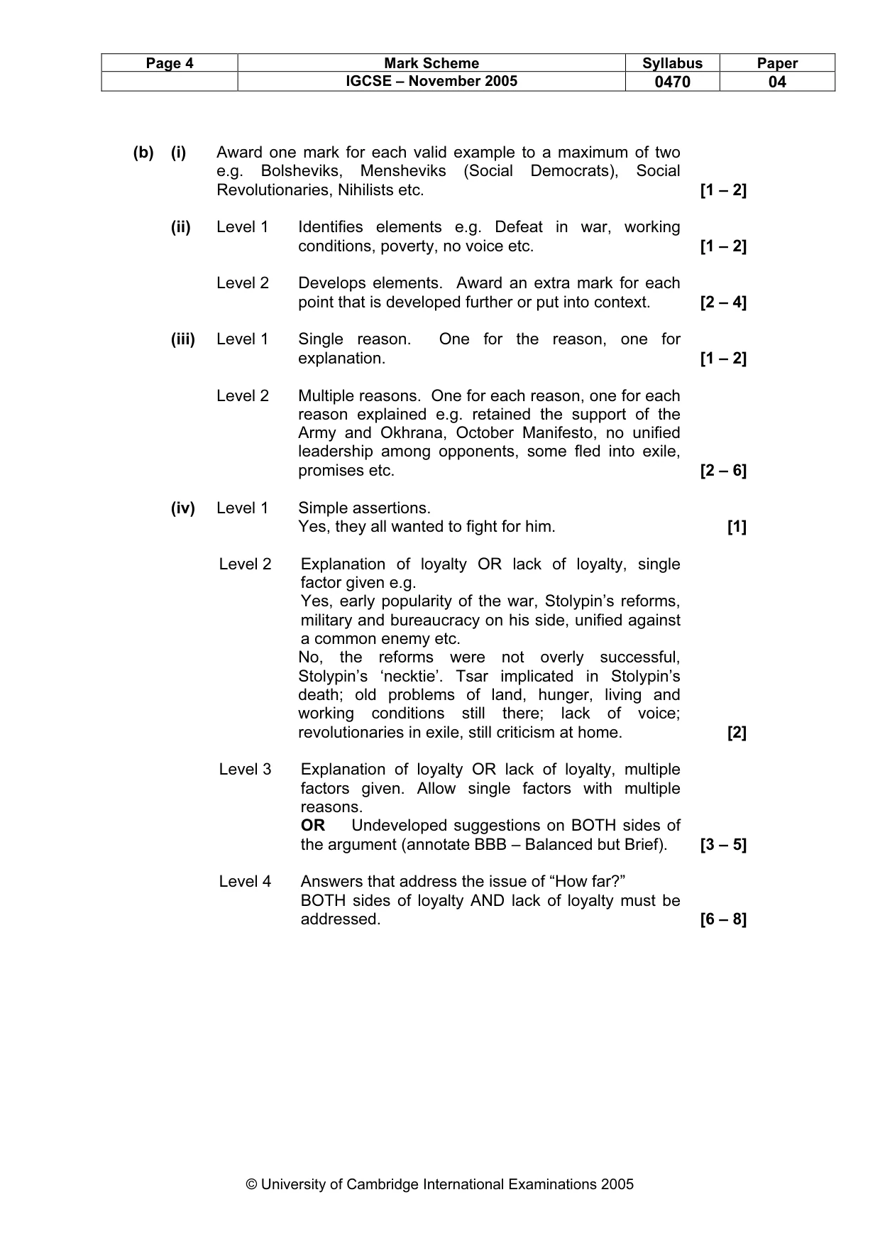 Mark scheme, page 5 of 17