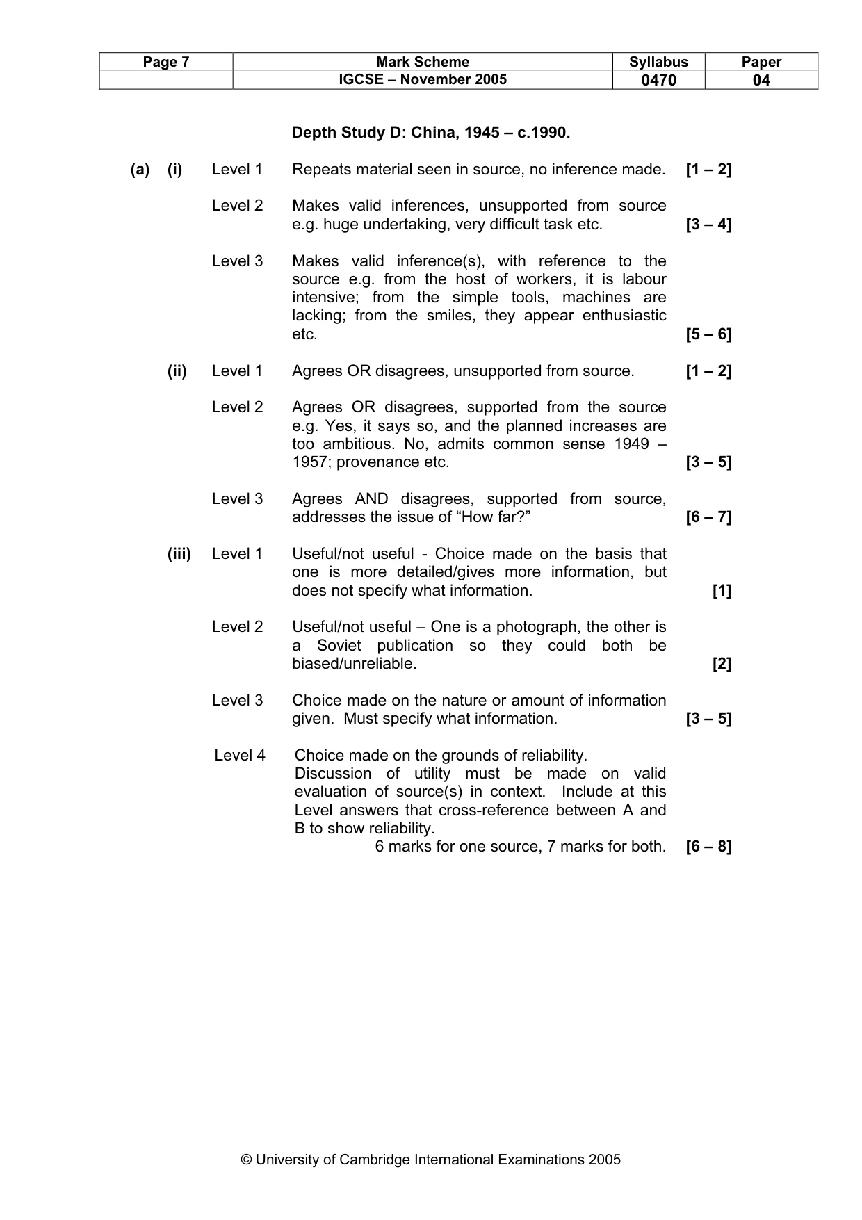 Mark scheme, page 8 of 17