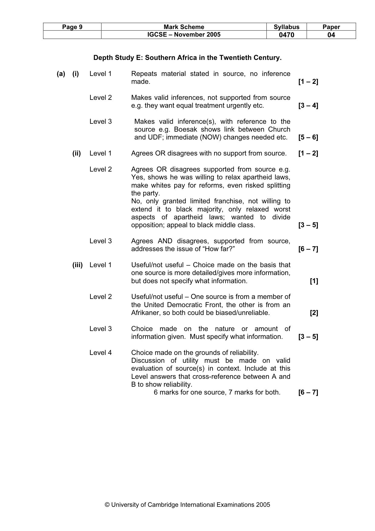 Mark scheme, page 10 of 17