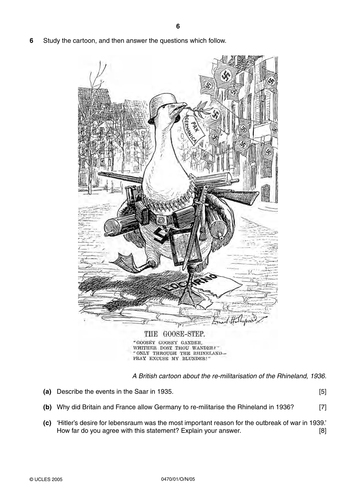 Cambridge IGCSE History 0470 2005 Oct/Nov Paper 1 · Variant 1 question paper, page 6 of 28