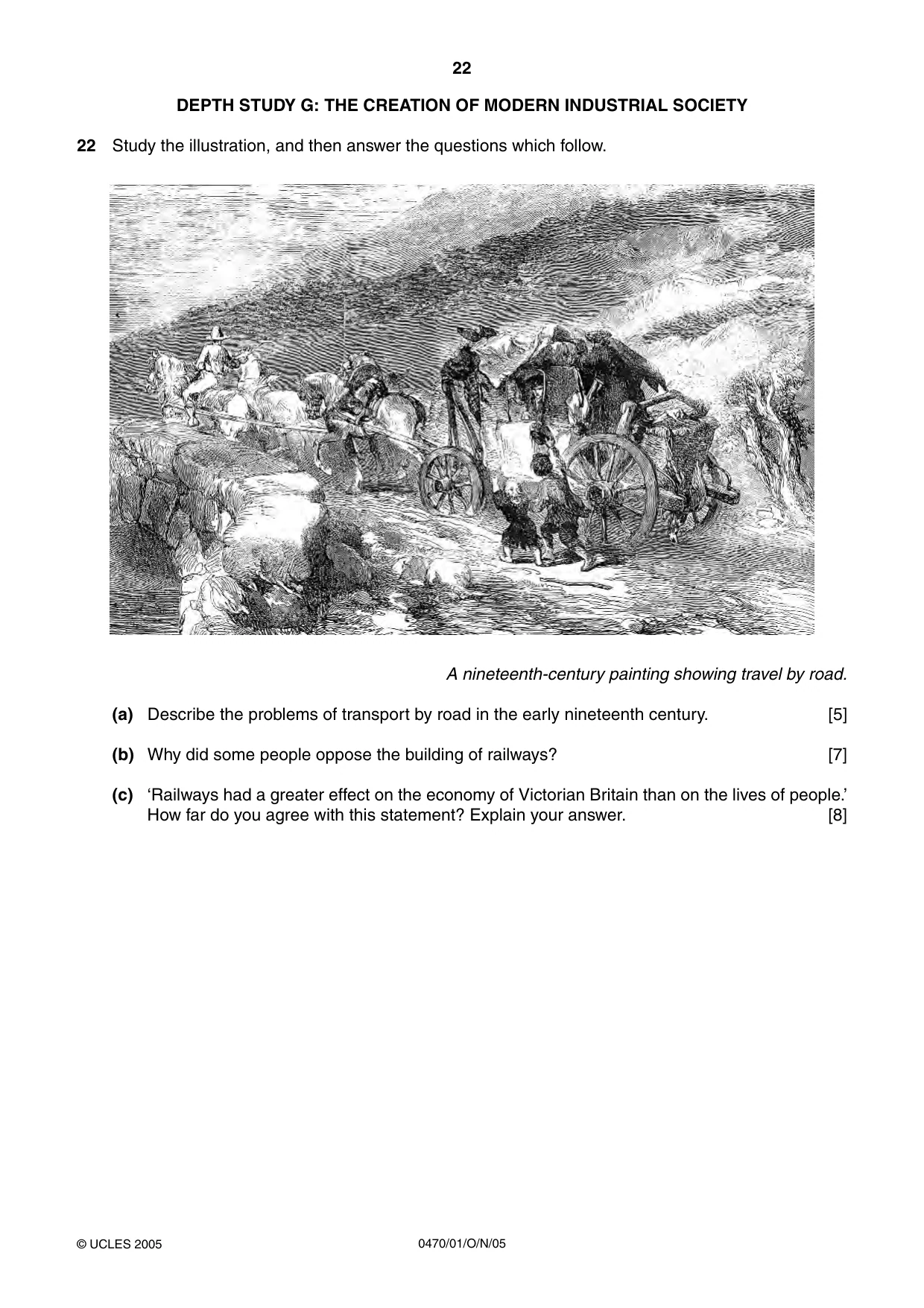 Cambridge IGCSE History 0470 2005 Oct/Nov Paper 1 · Variant 1 question paper, page 22 of 28