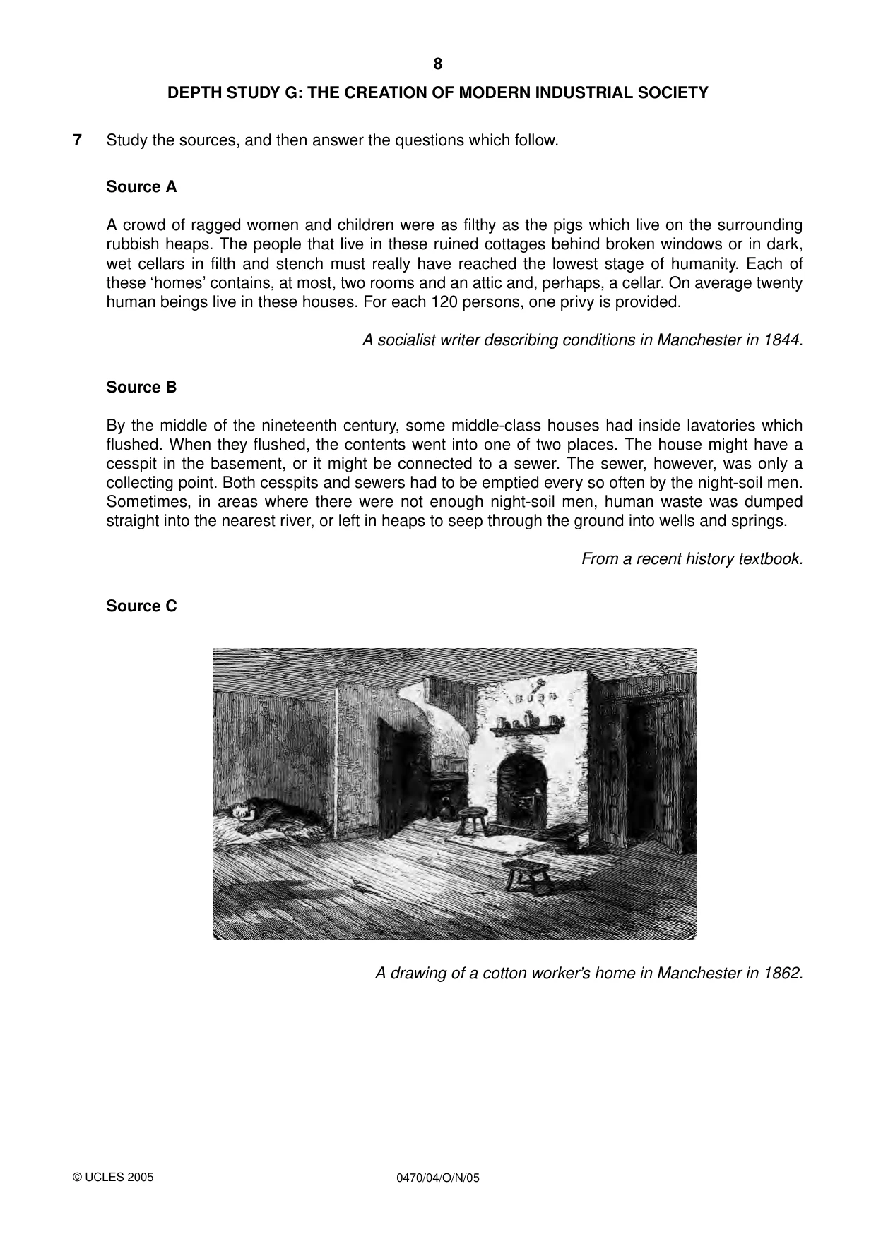 Cambridge IGCSE History 0470 2005 Oct/Nov Paper 4 · Variant 1 question paper, page 8 of 12