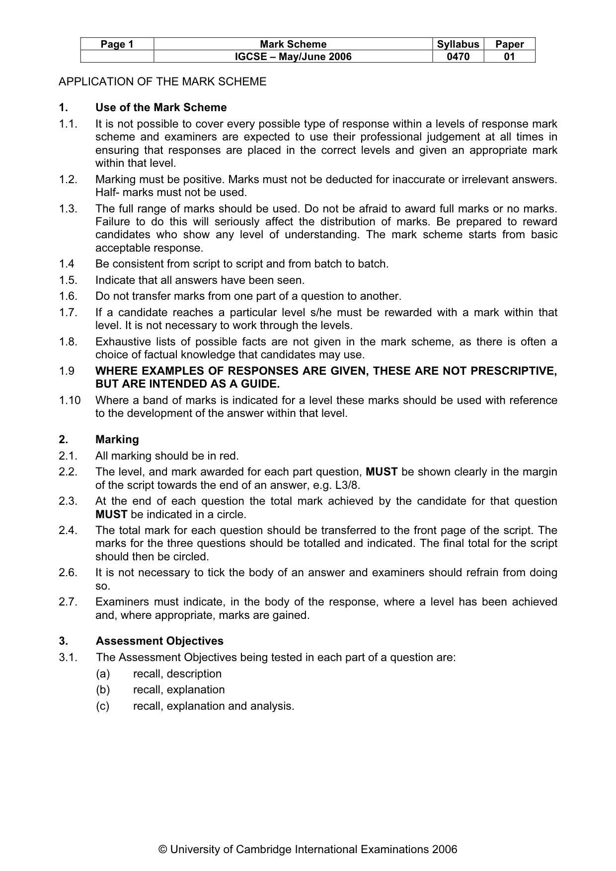 Mark scheme, page 2 of 52