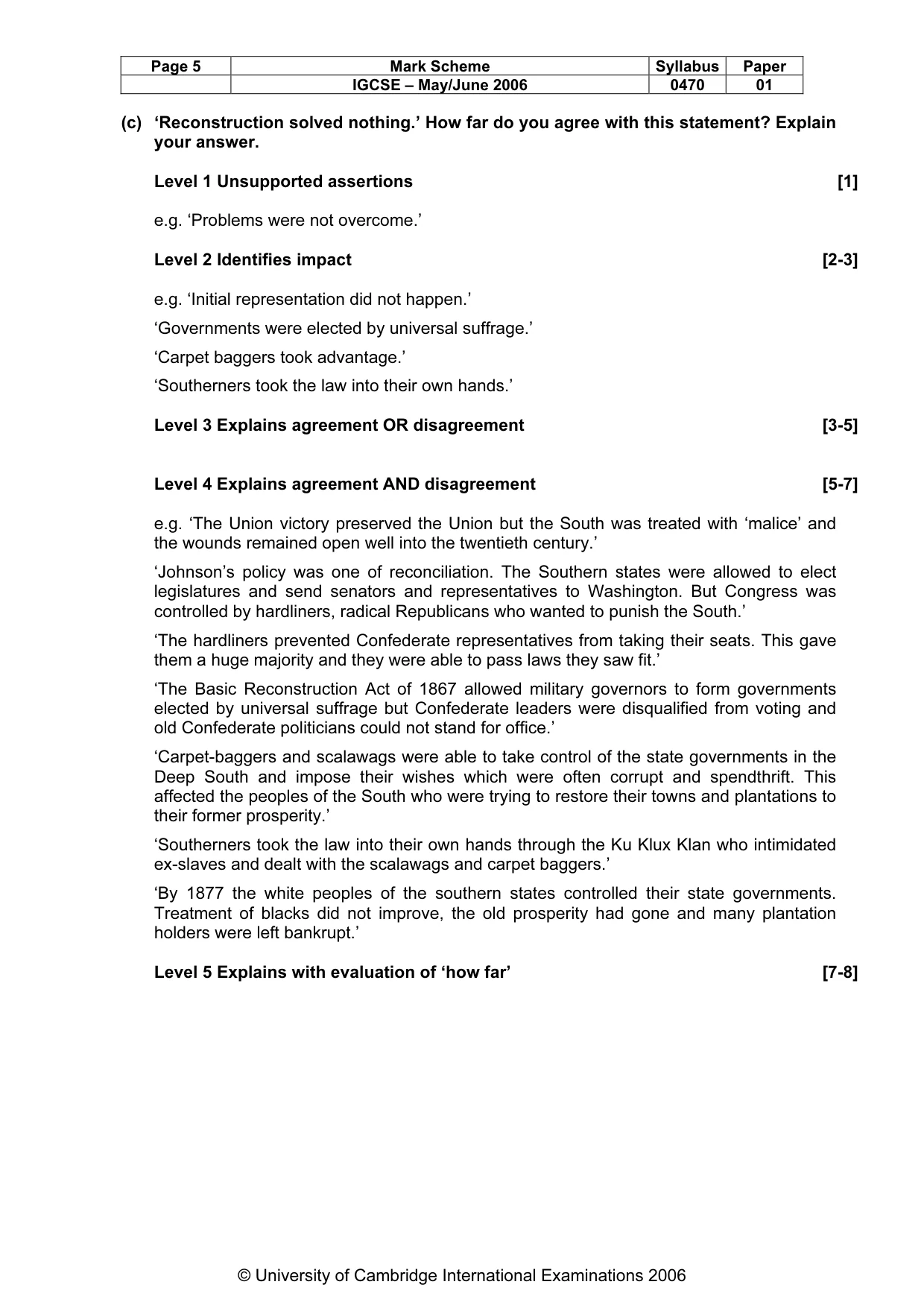 Mark scheme, page 6 of 52