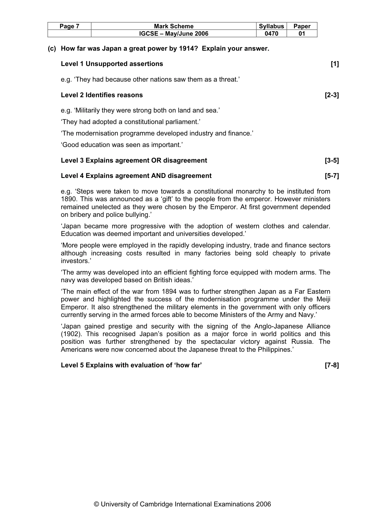 Mark scheme, page 8 of 52