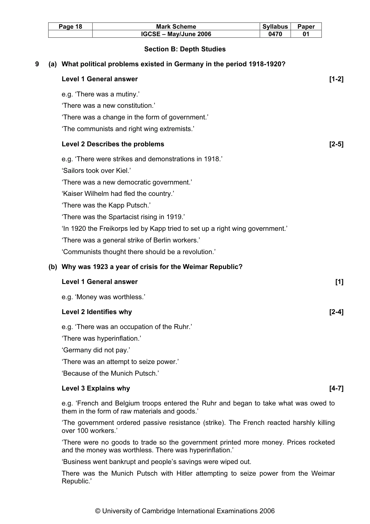 Mark scheme, page 19 of 52