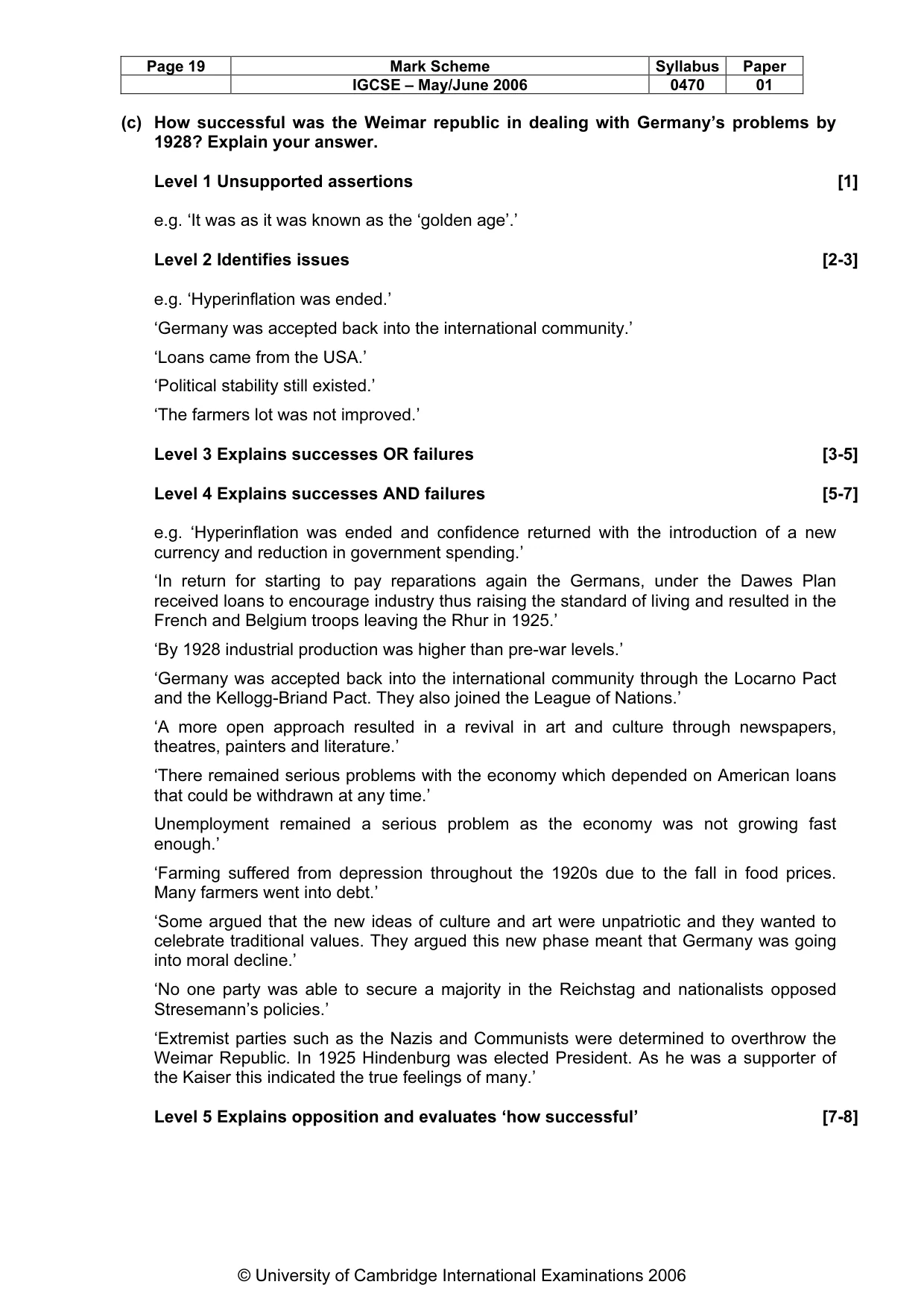 Mark scheme, page 20 of 52