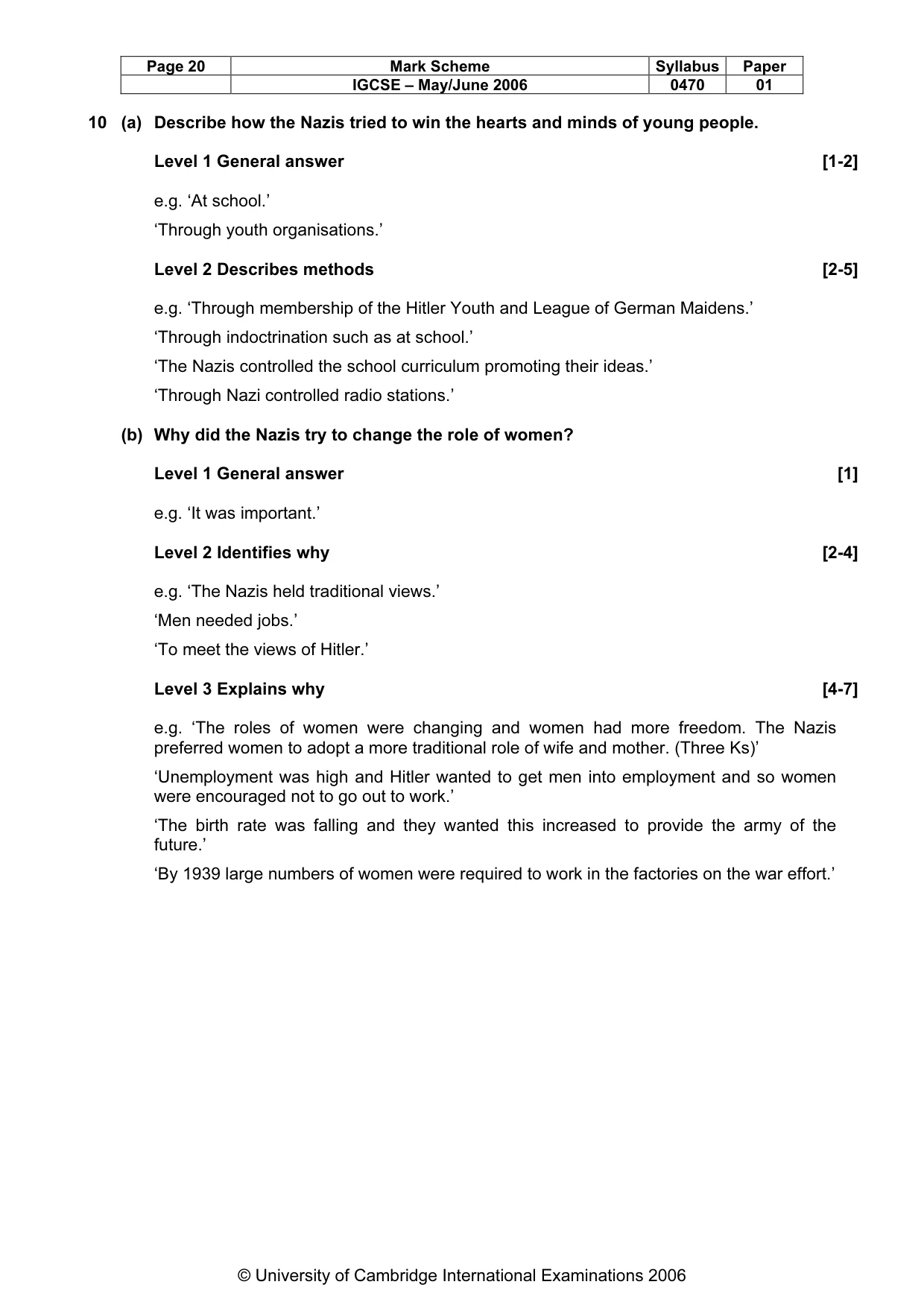 Mark scheme, page 21 of 52
