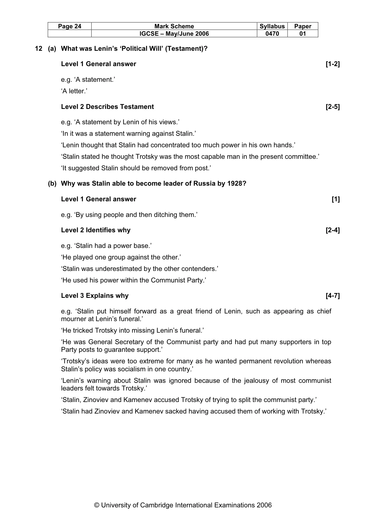 Mark scheme, page 25 of 52