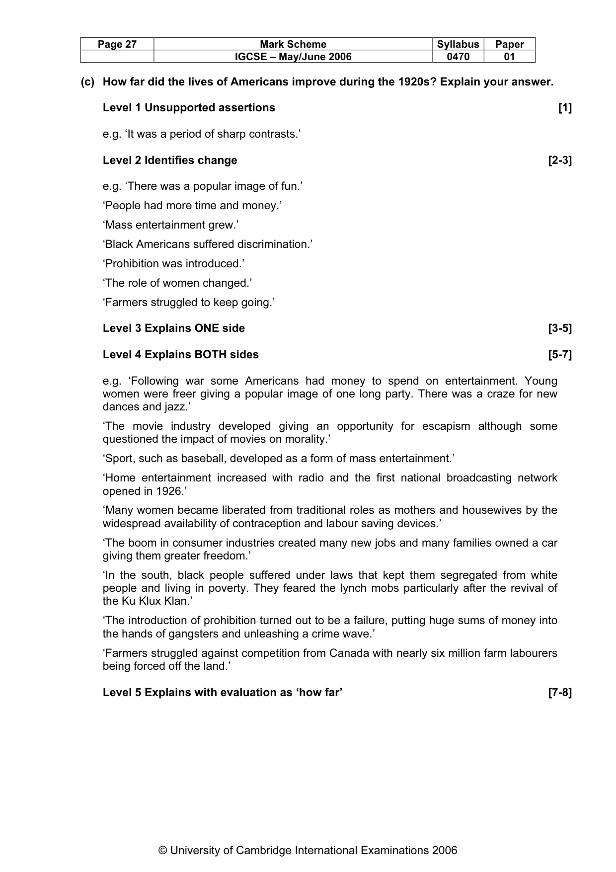 Mark scheme, page 28 of 52