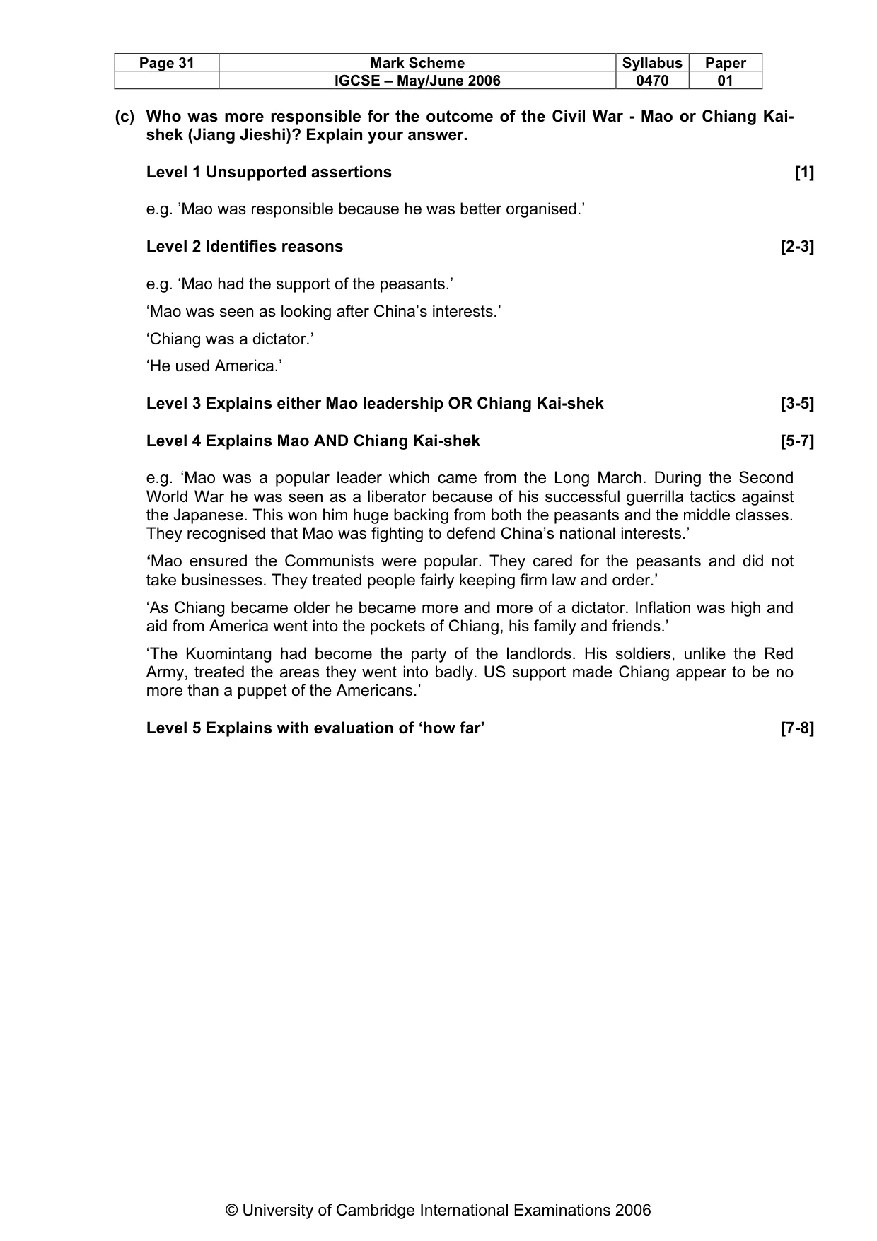 Mark scheme, page 32 of 52