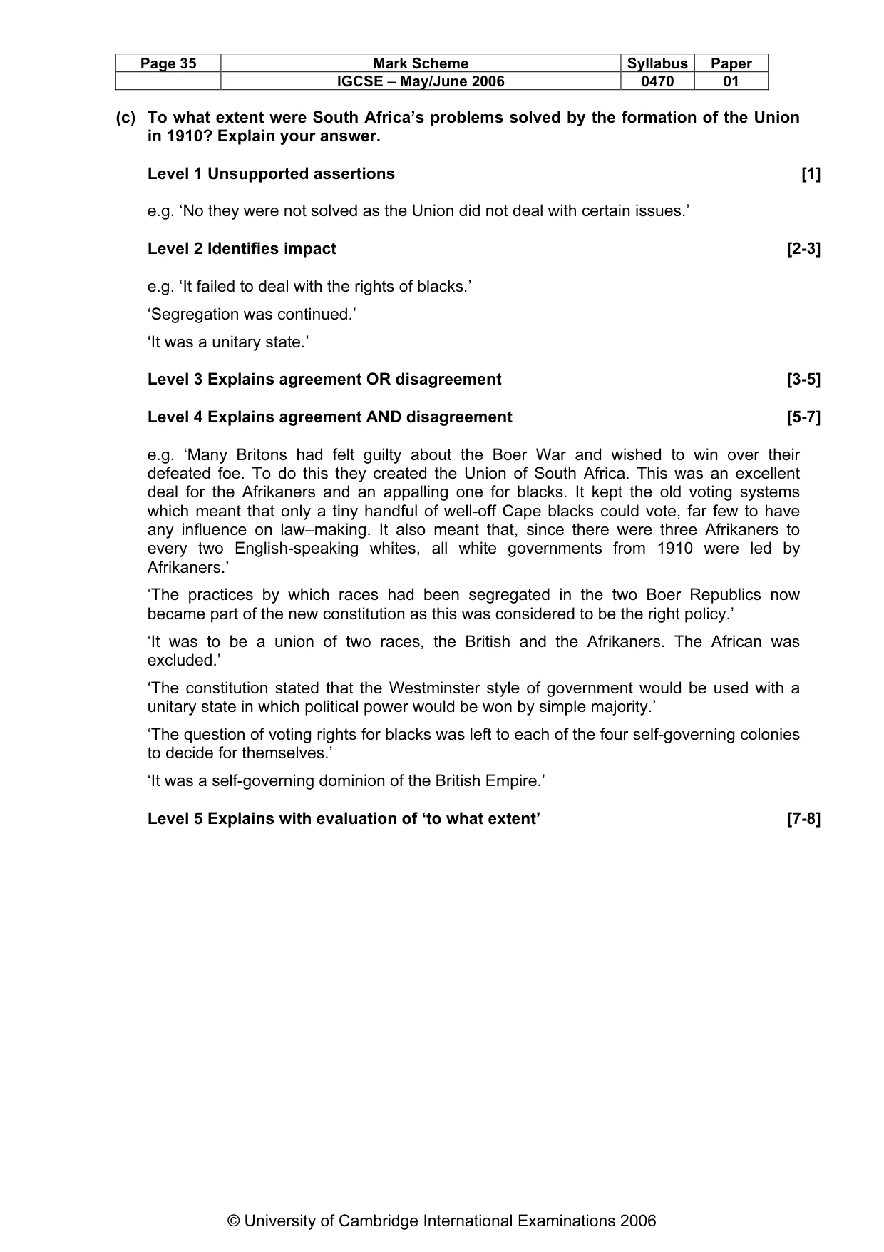 Mark scheme, page 36 of 52