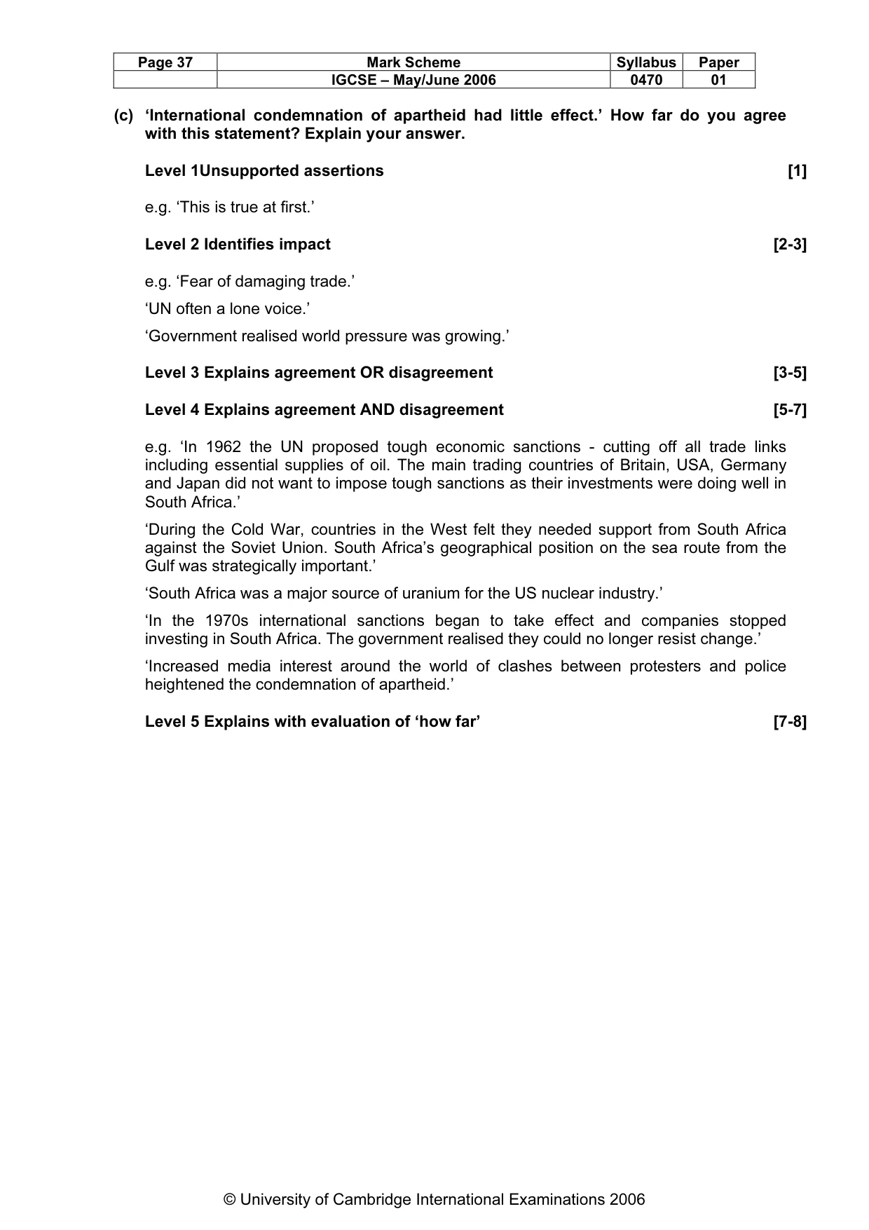 Mark scheme, page 38 of 52