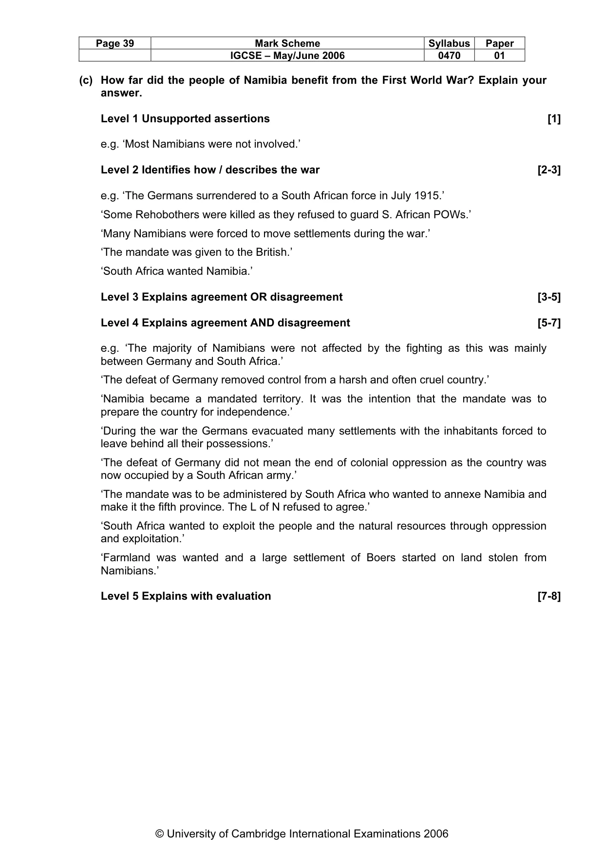 Mark scheme, page 40 of 52