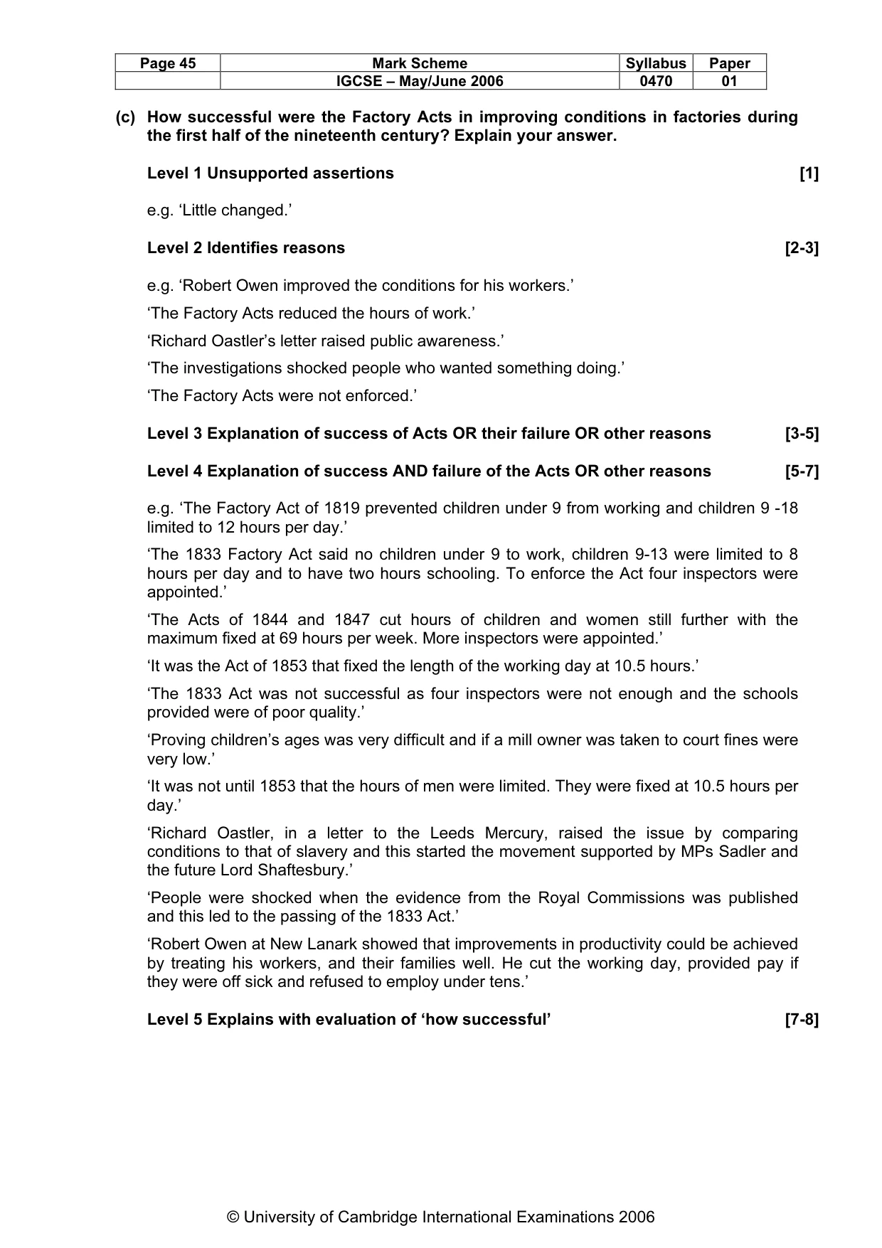 Mark scheme, page 46 of 52