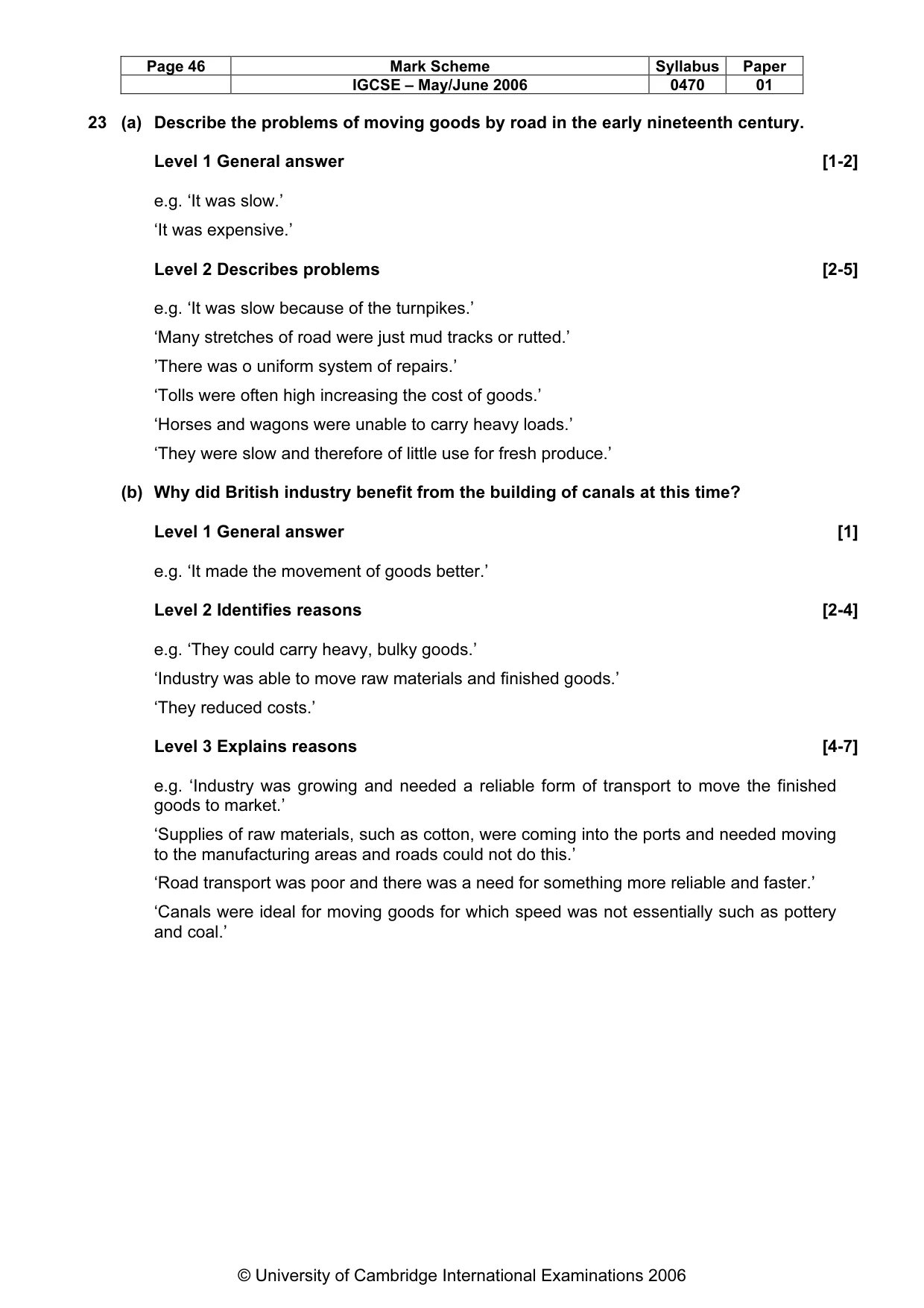Mark scheme, page 47 of 52