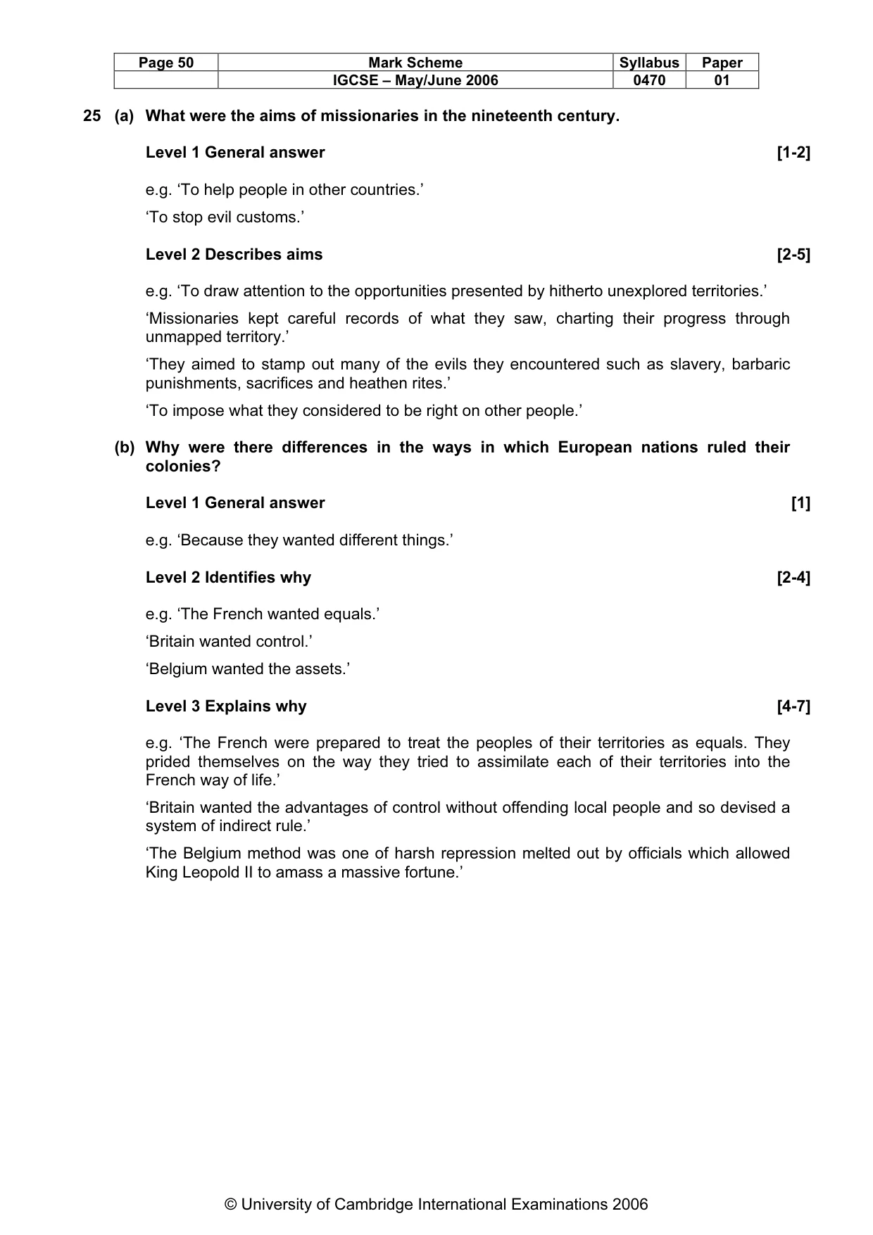 Mark scheme, page 51 of 52