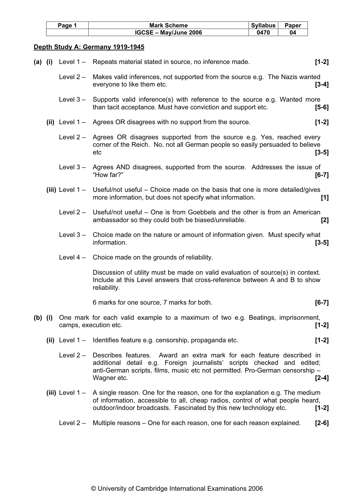 Mark scheme, page 2 of 13