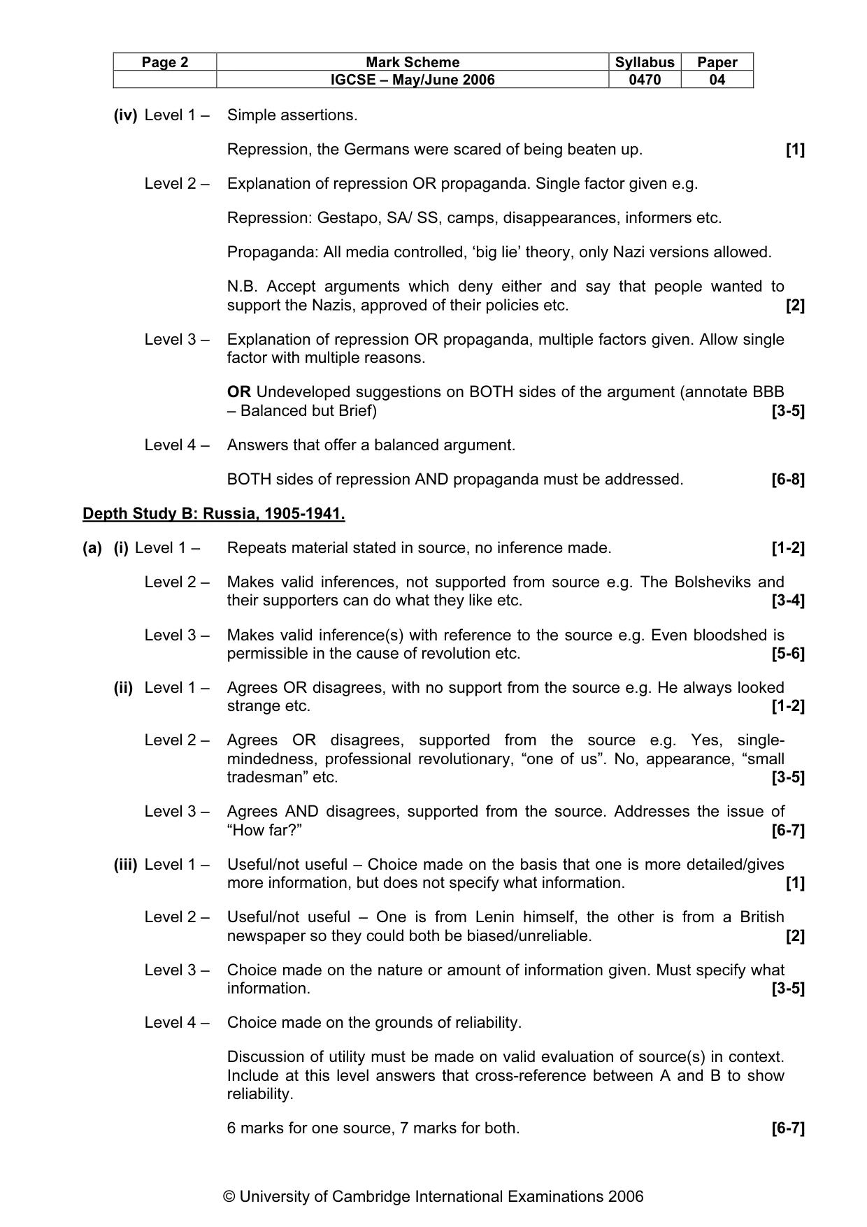 Mark scheme, page 3 of 13