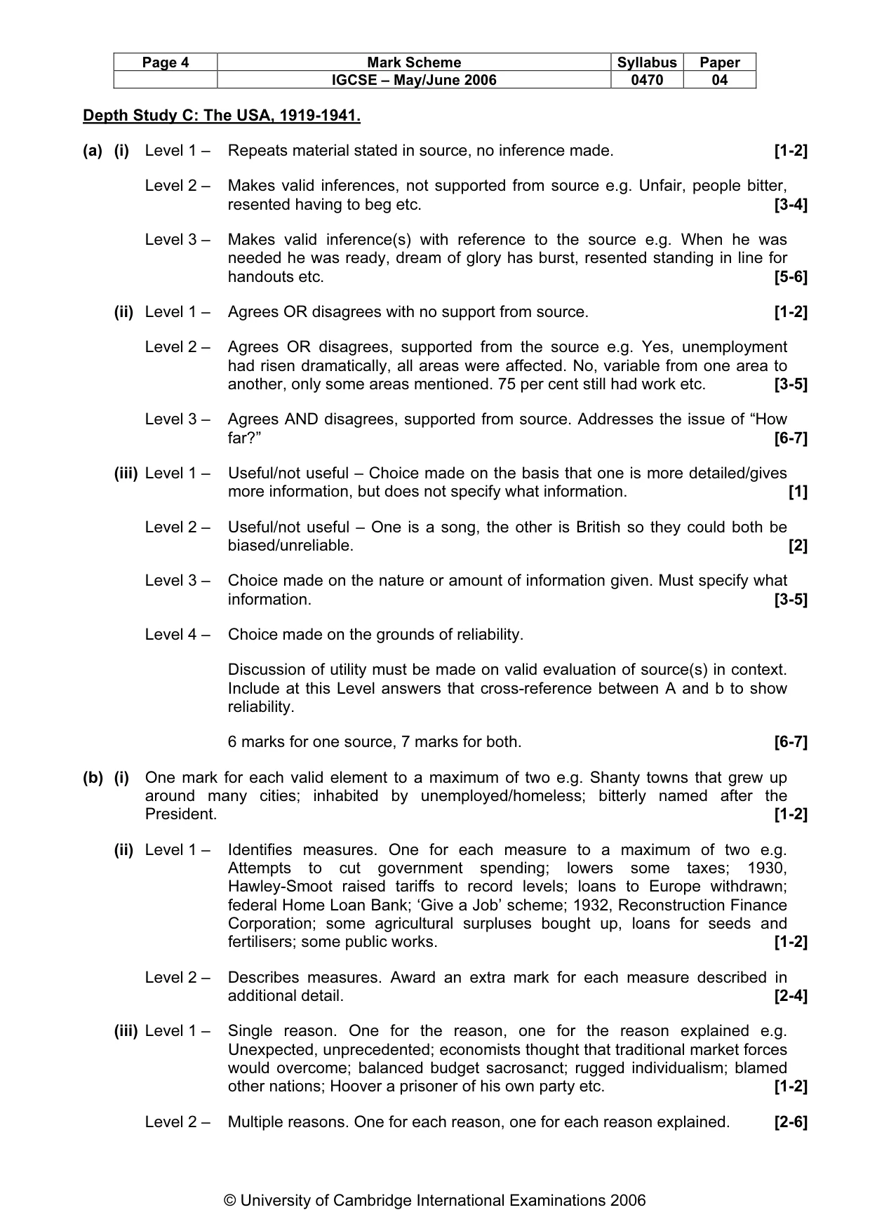 Mark scheme, page 5 of 13