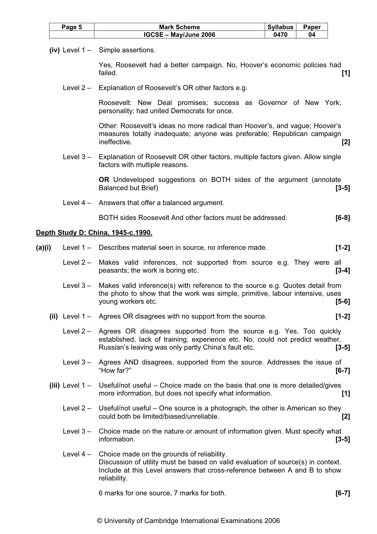 Mark scheme, page 6 of 13