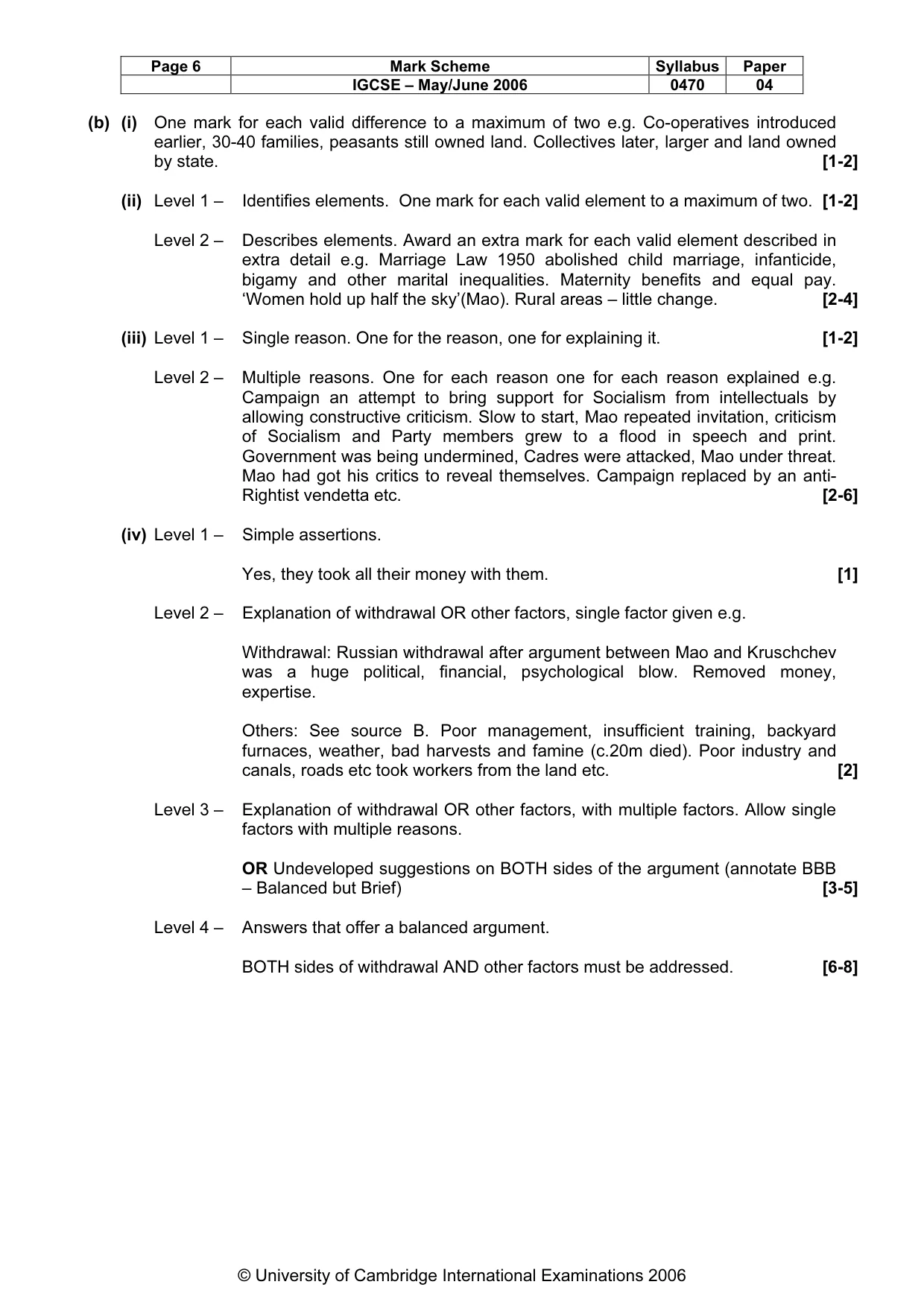 Mark scheme, page 7 of 13