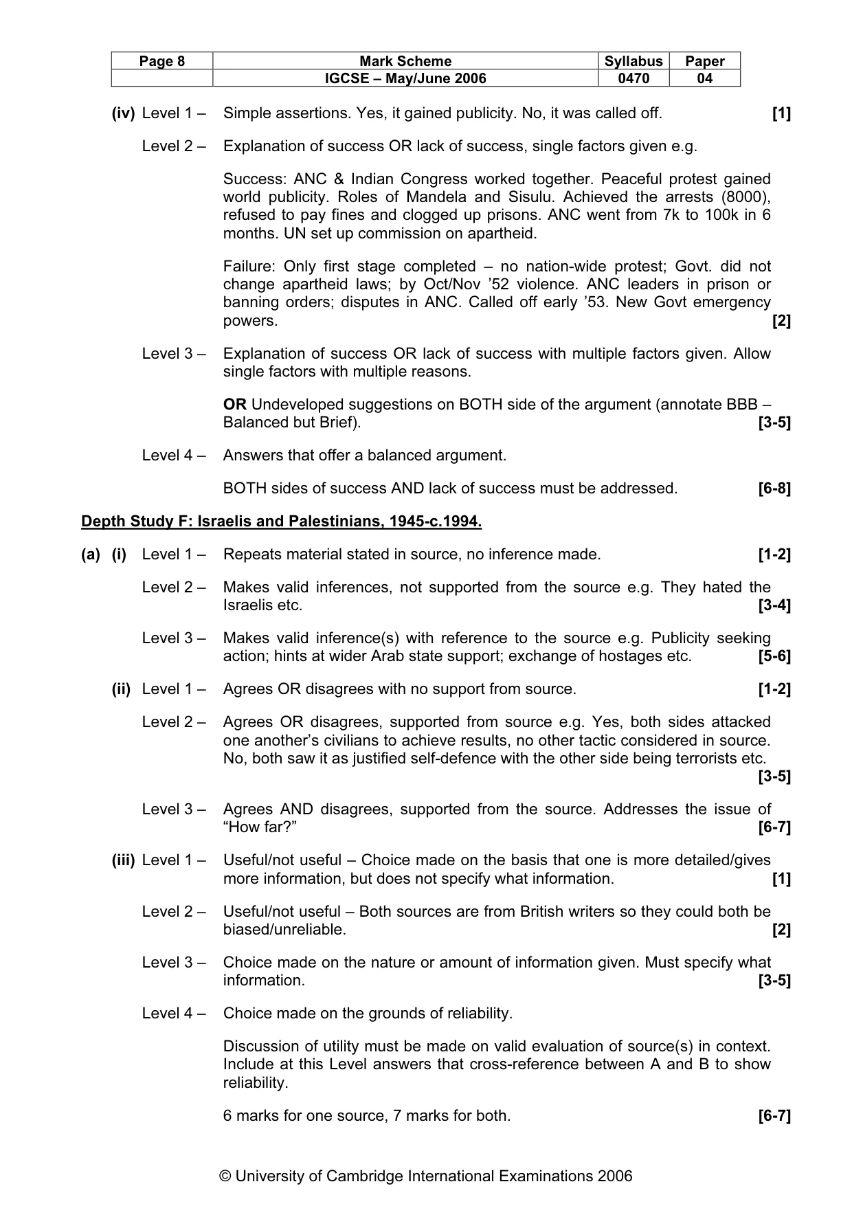 Mark scheme, page 9 of 13