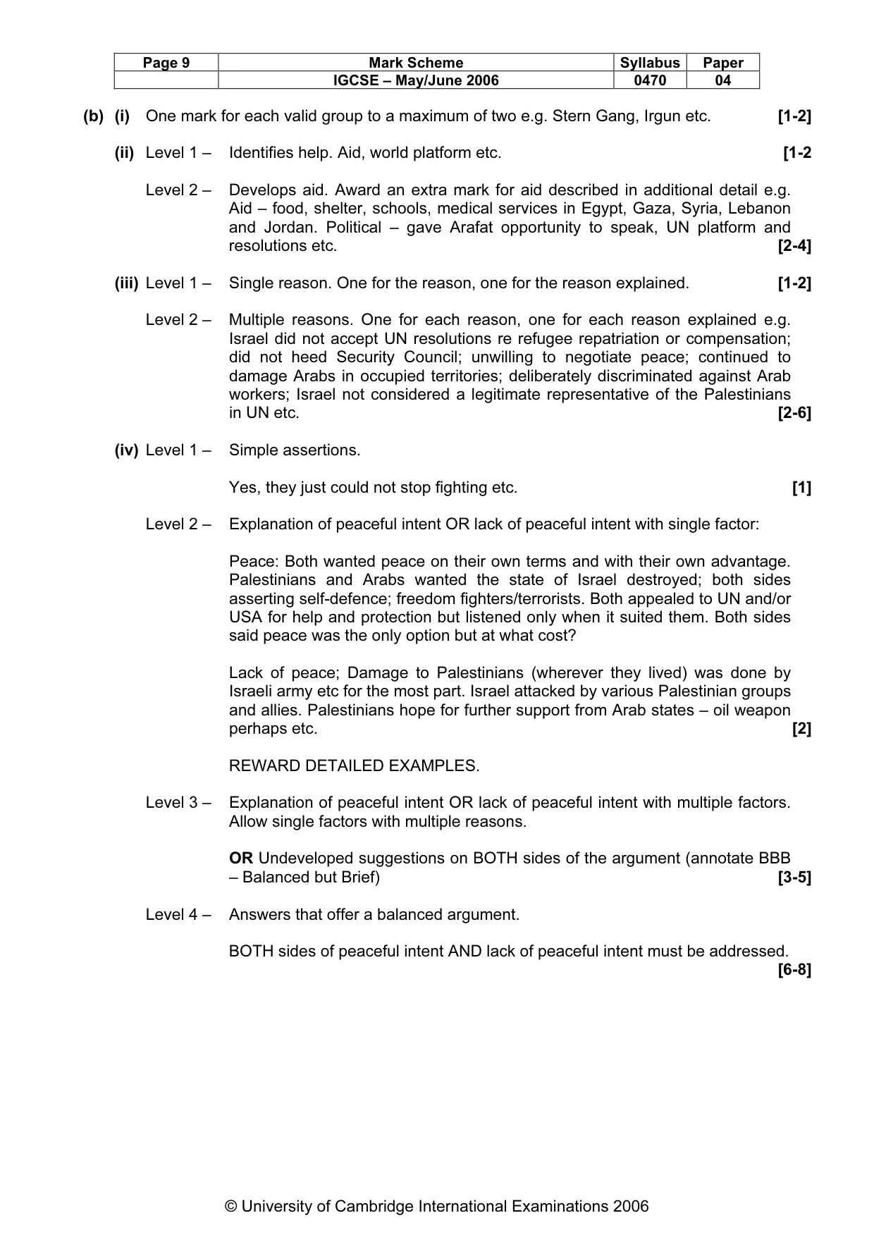 Mark scheme, page 10 of 13