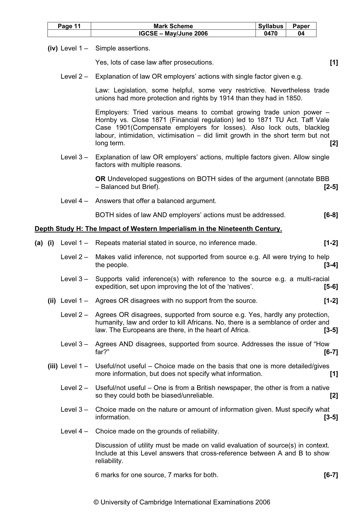 Mark scheme, page 12 of 13