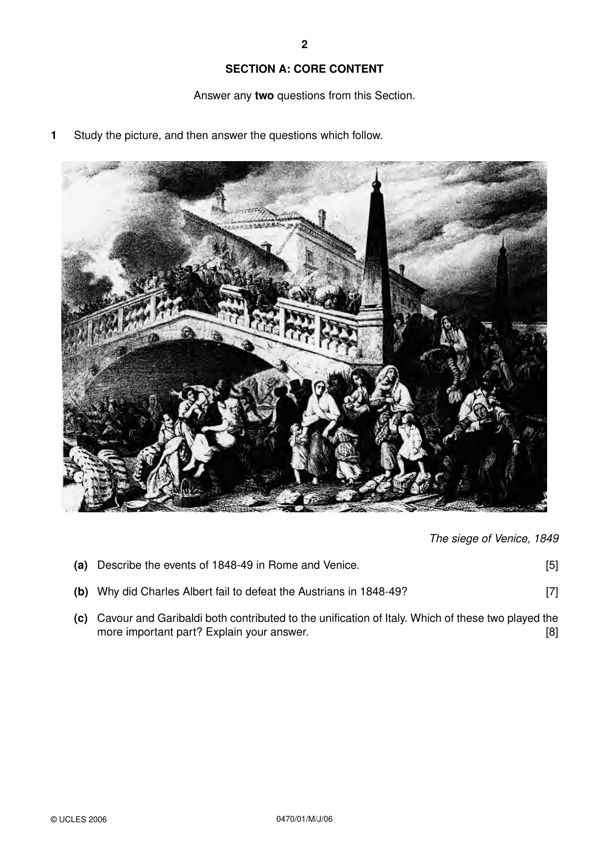 Cambridge IGCSE History 0470 2006 May/June Paper 1 · Variant 1 question paper, page 2 of 20