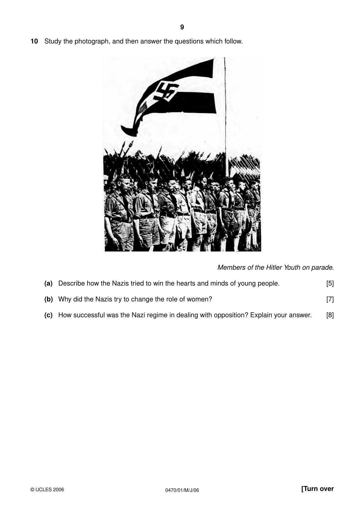 Cambridge IGCSE History 0470 2006 May/June Paper 1 · Variant 1 question paper, page 9 of 20