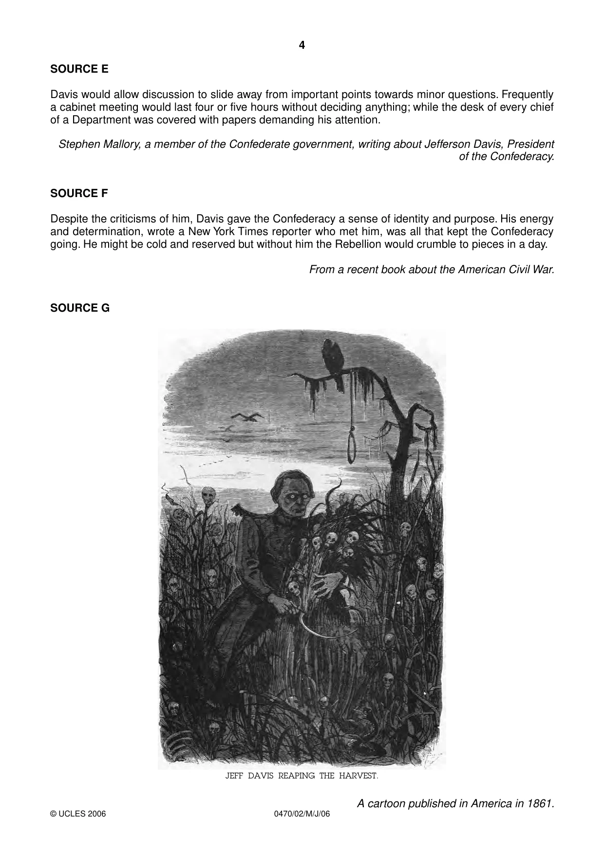 Cambridge IGCSE History 0470 2006 May/June Paper 2 · Variant 1 question paper, page 4 of 12