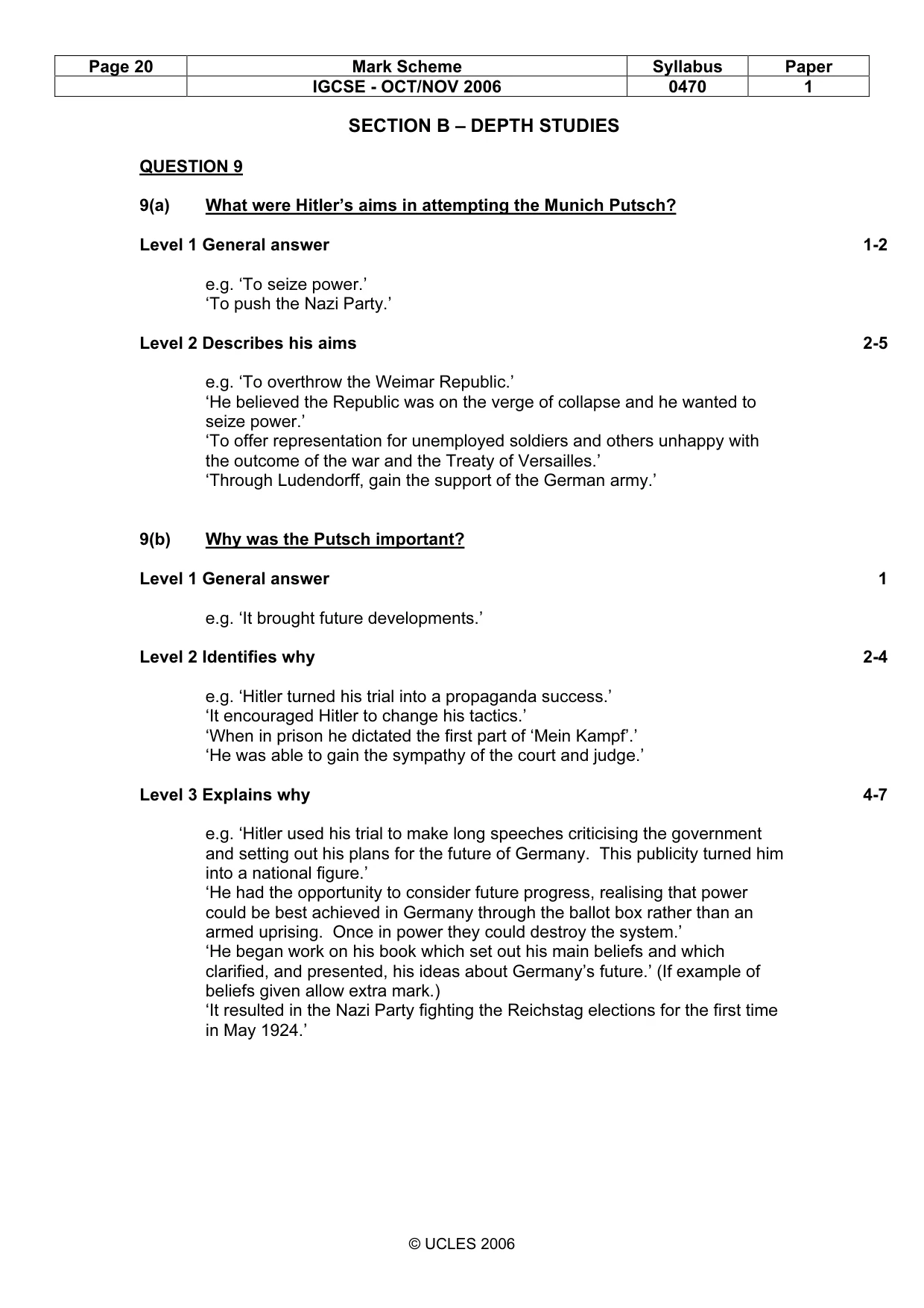 Mark scheme, page 20 of 53