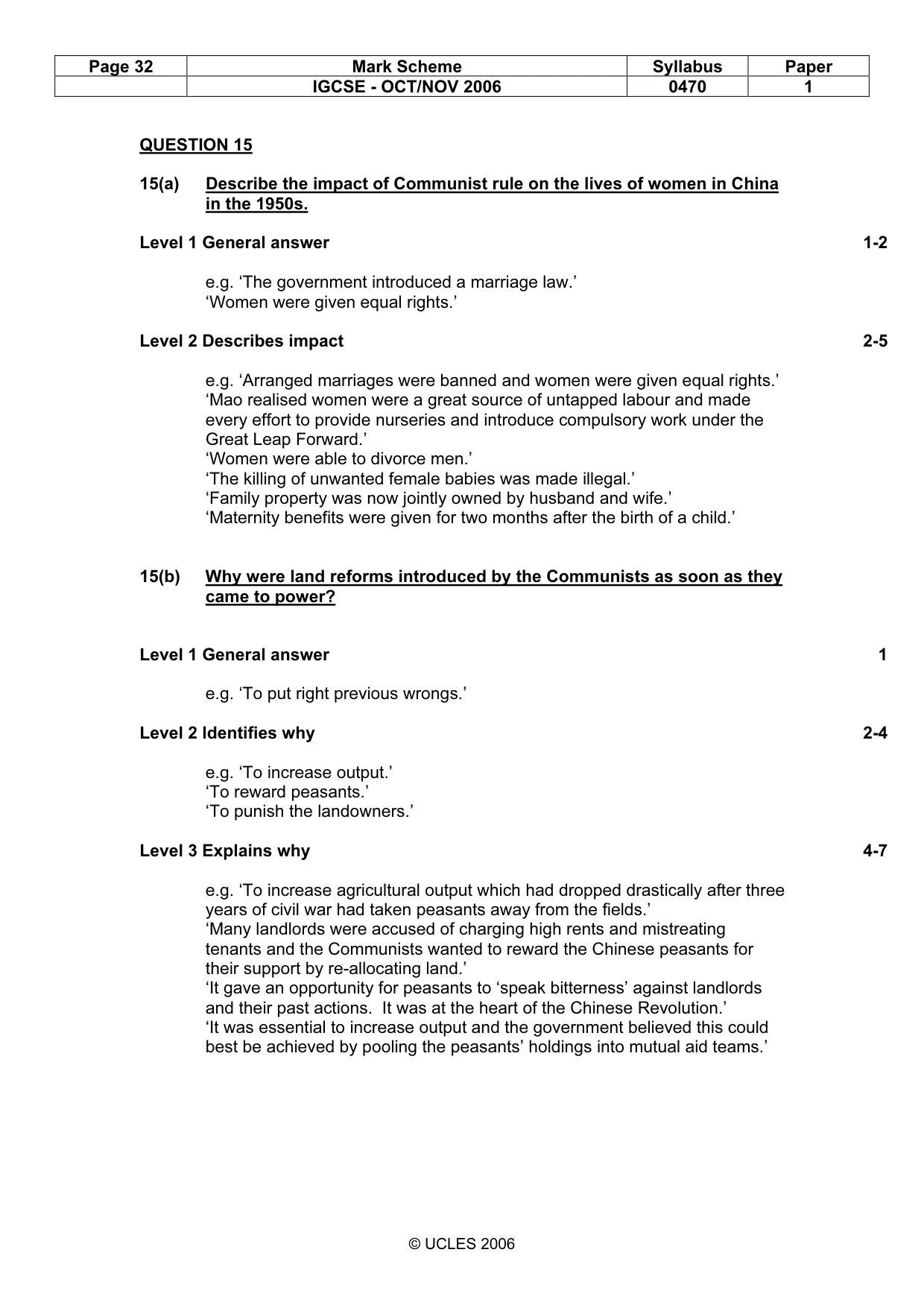 Mark scheme, page 32 of 53