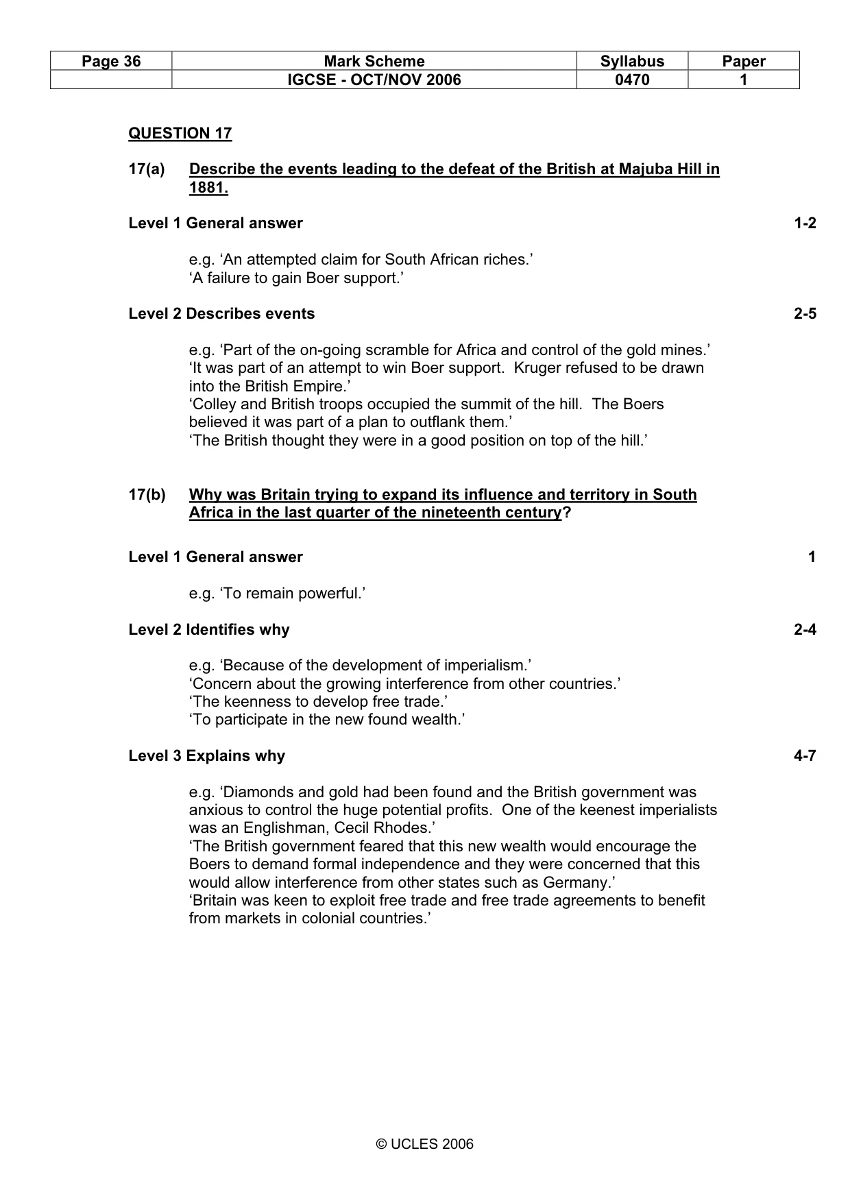 Mark scheme, page 36 of 53