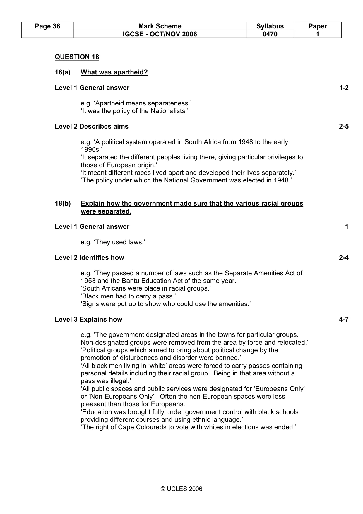 Mark scheme, page 38 of 53