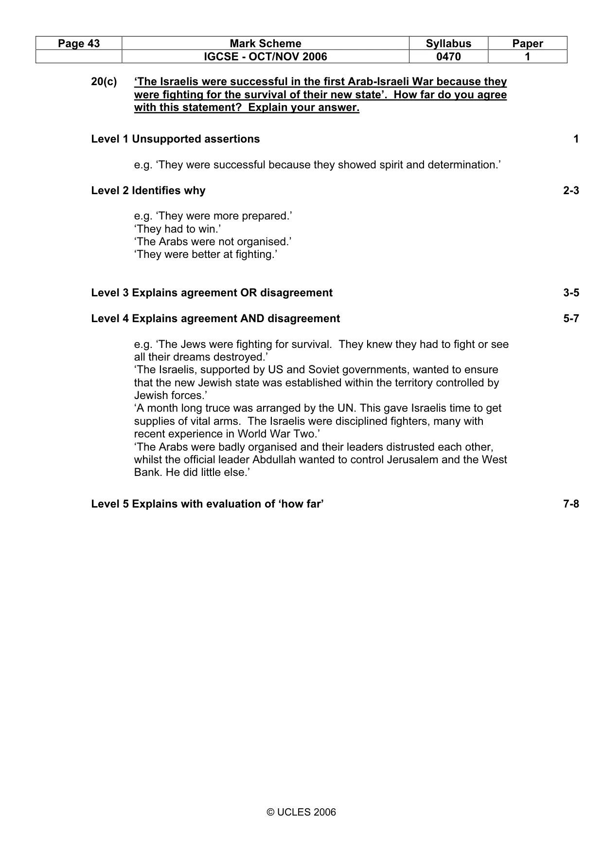 Mark scheme, page 43 of 53