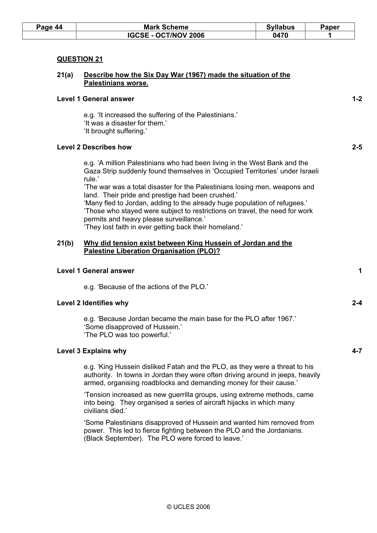 Mark scheme, page 44 of 53