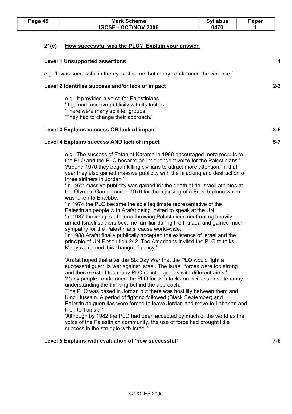 Mark scheme, page 45 of 53