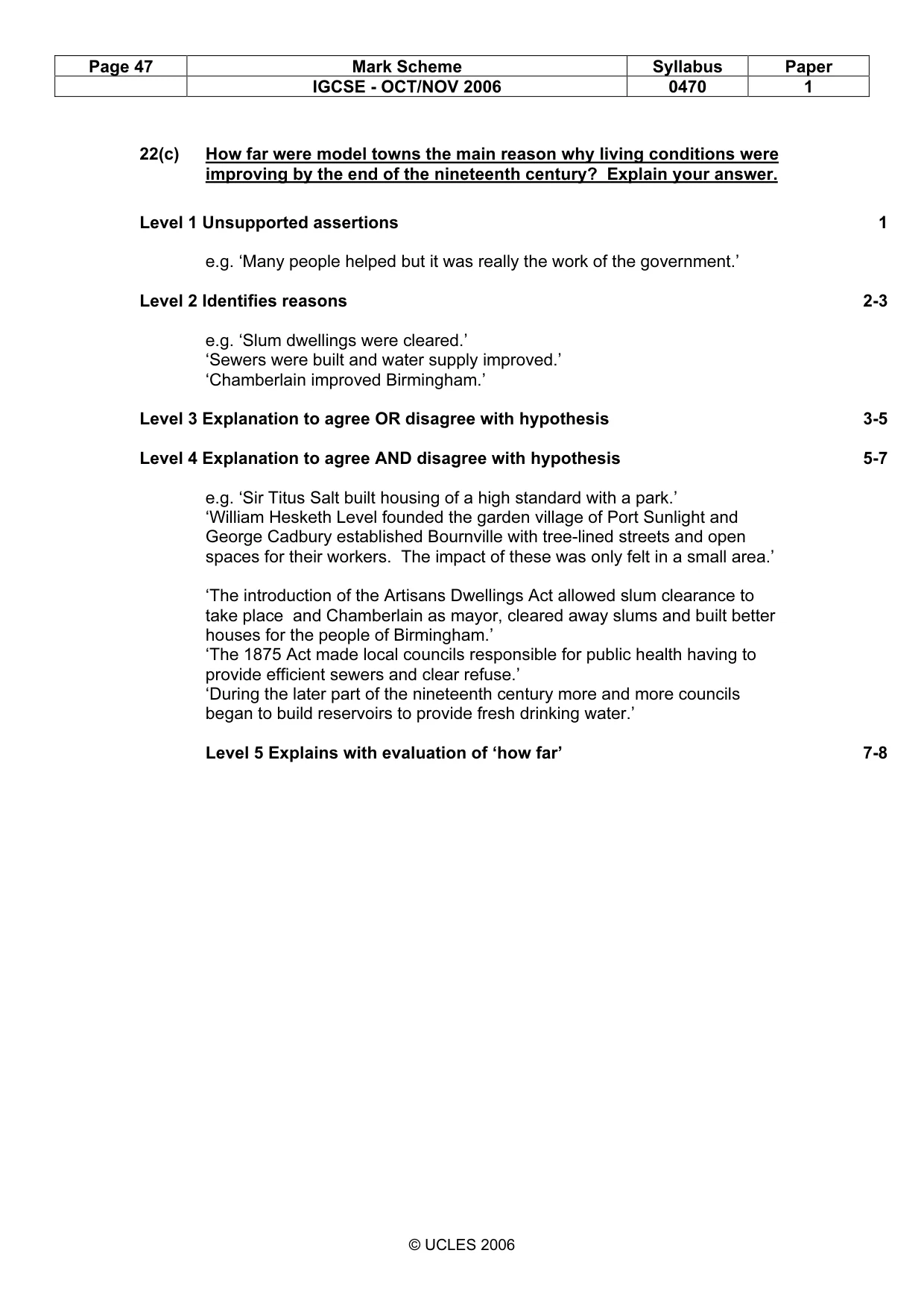 Mark scheme, page 47 of 53