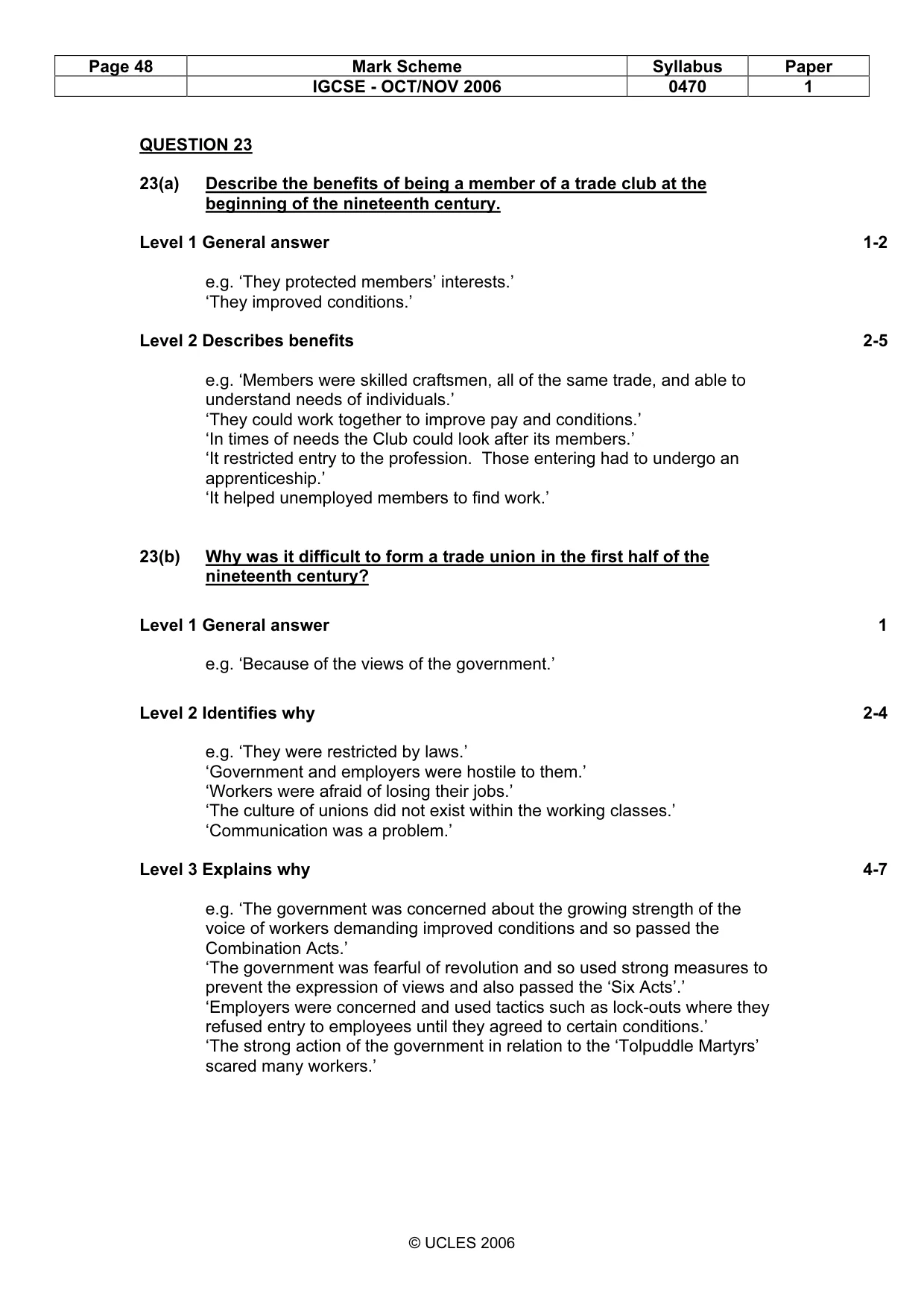 Mark scheme, page 48 of 53