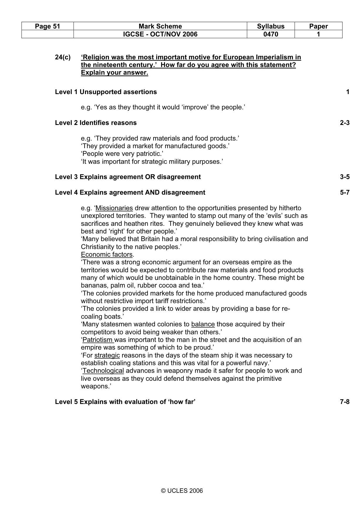 Mark scheme, page 51 of 53