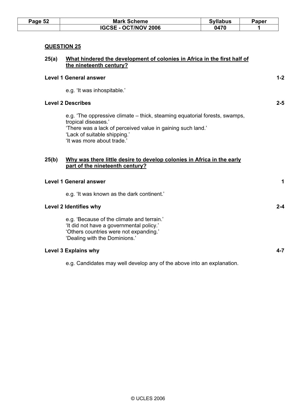 Mark scheme, page 52 of 53