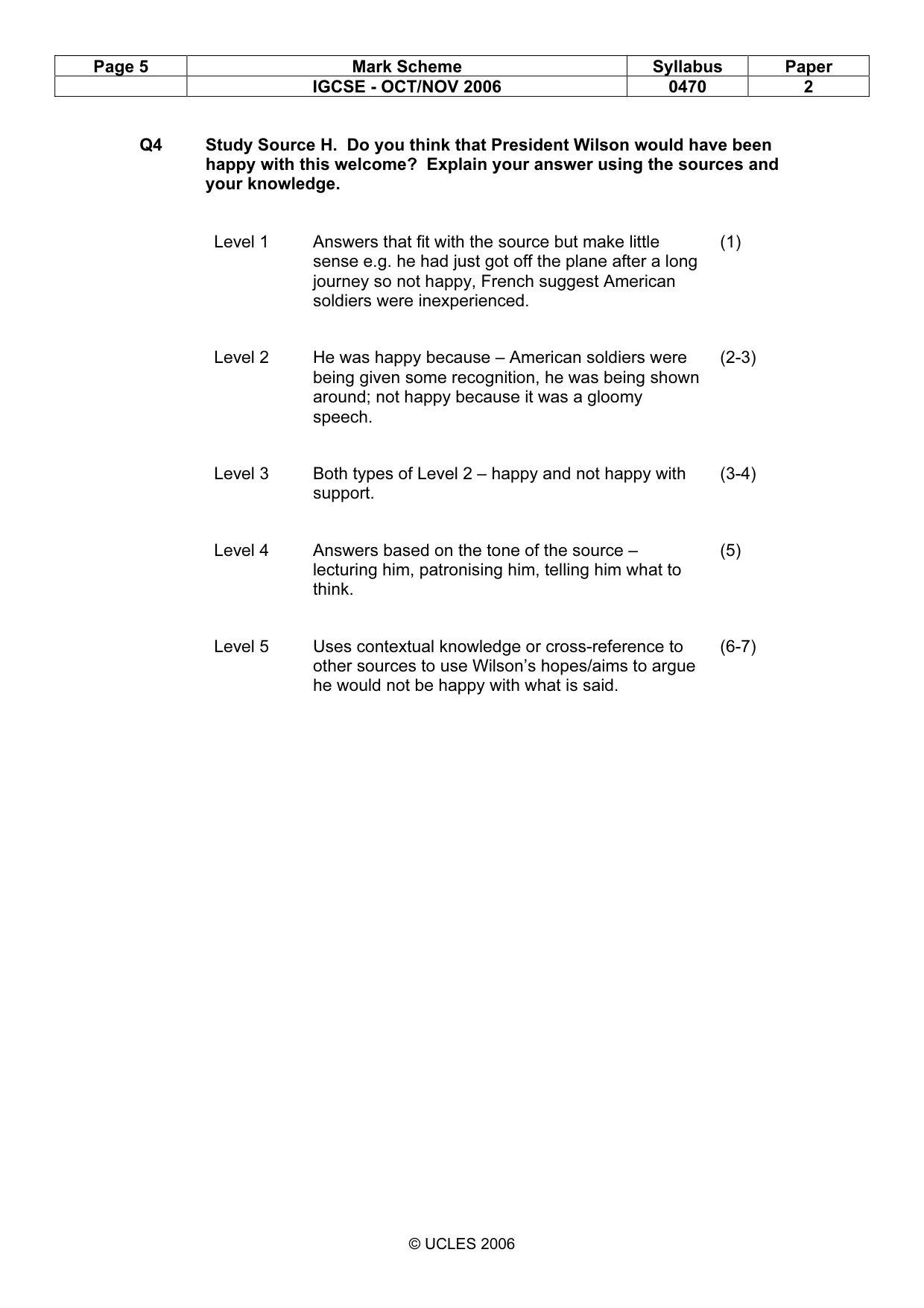 Mark scheme, page 5 of 13