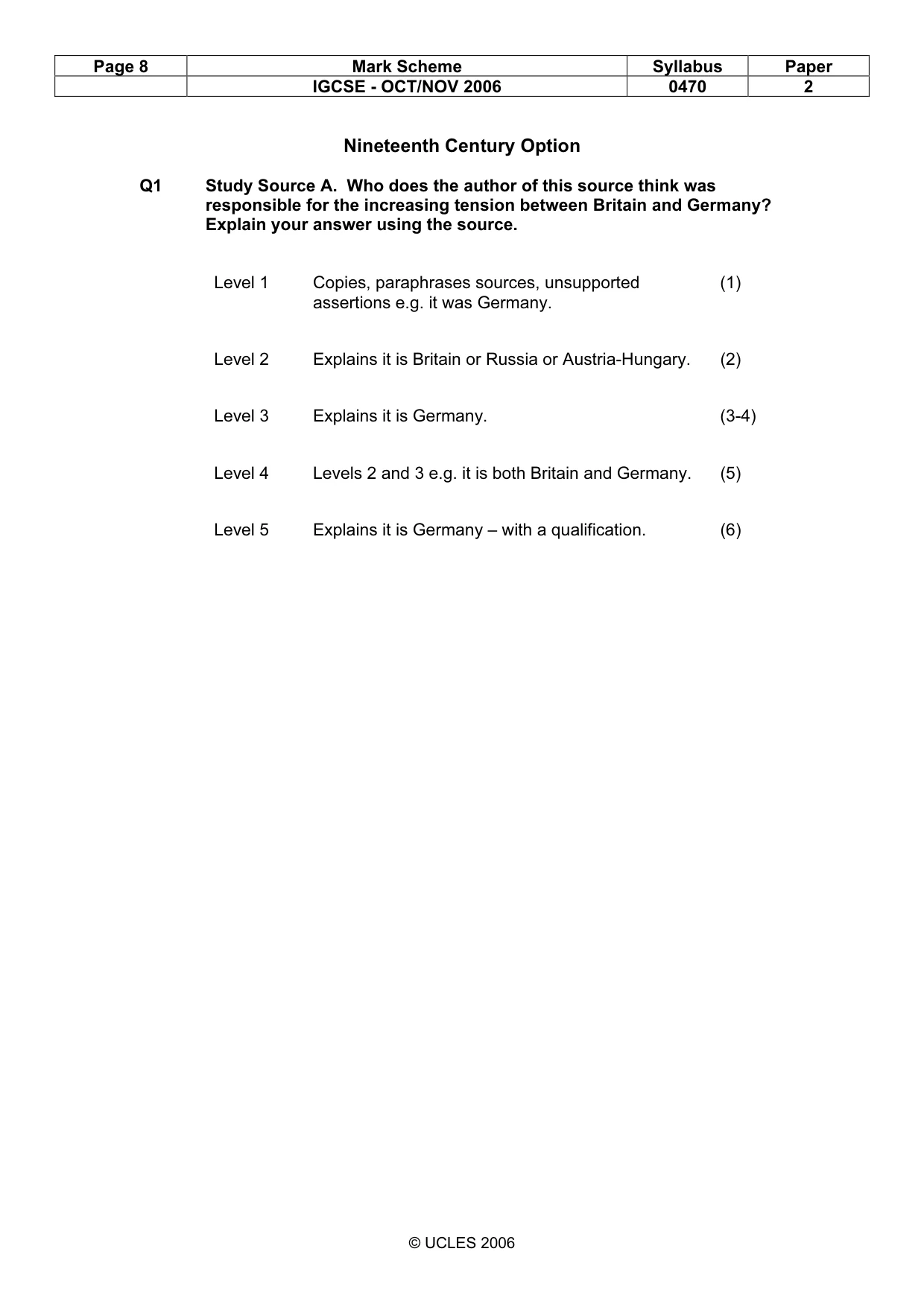 Mark scheme, page 8 of 13