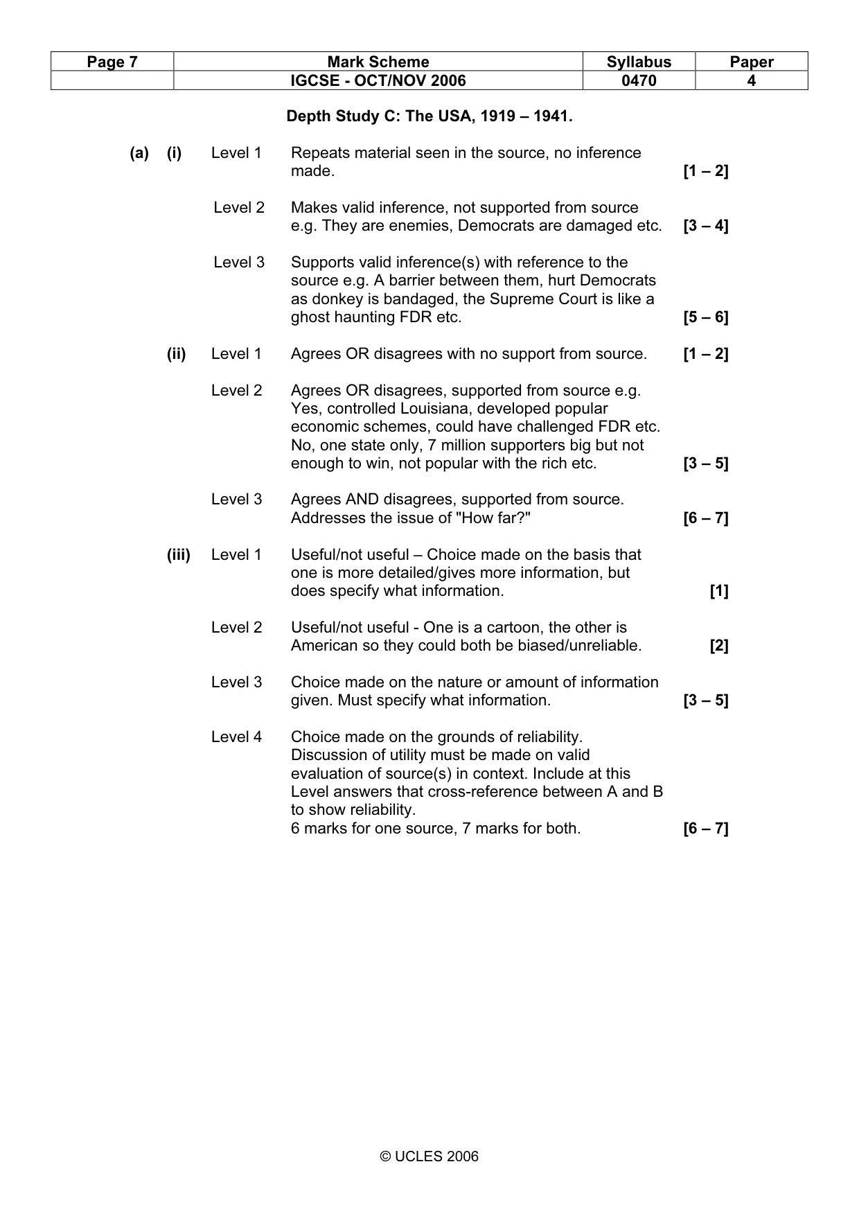 Mark scheme, page 7 of 18