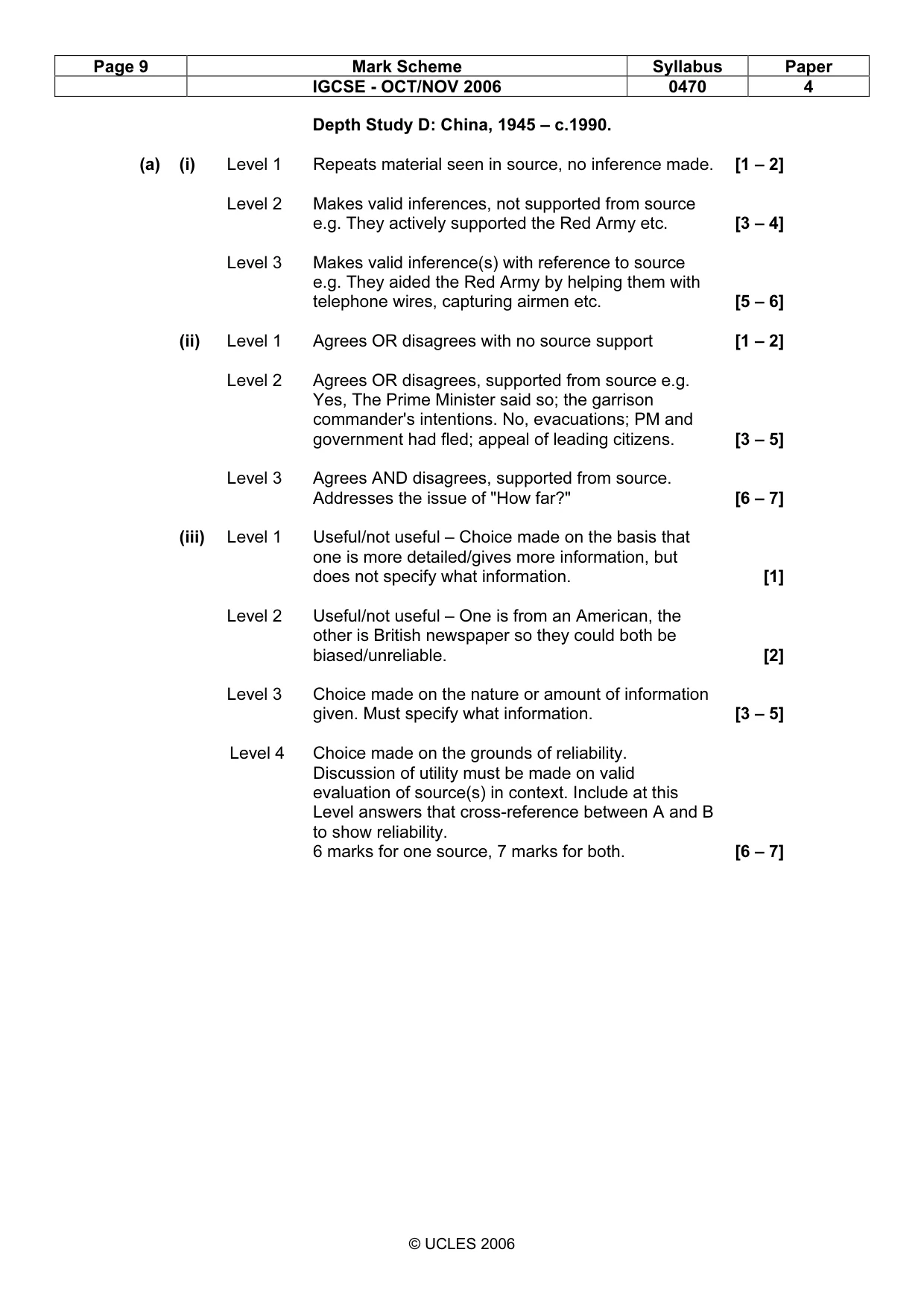 Mark scheme, page 9 of 18