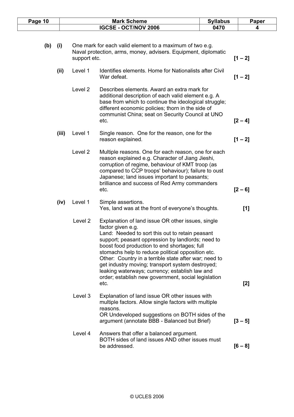Mark scheme, page 10 of 18