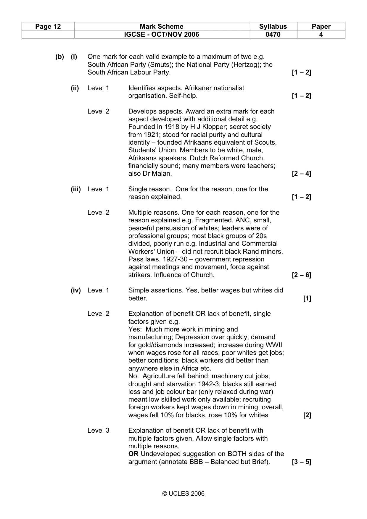 Mark scheme, page 12 of 18