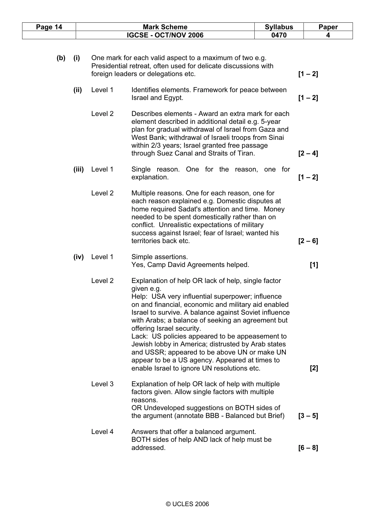 Mark scheme, page 14 of 18